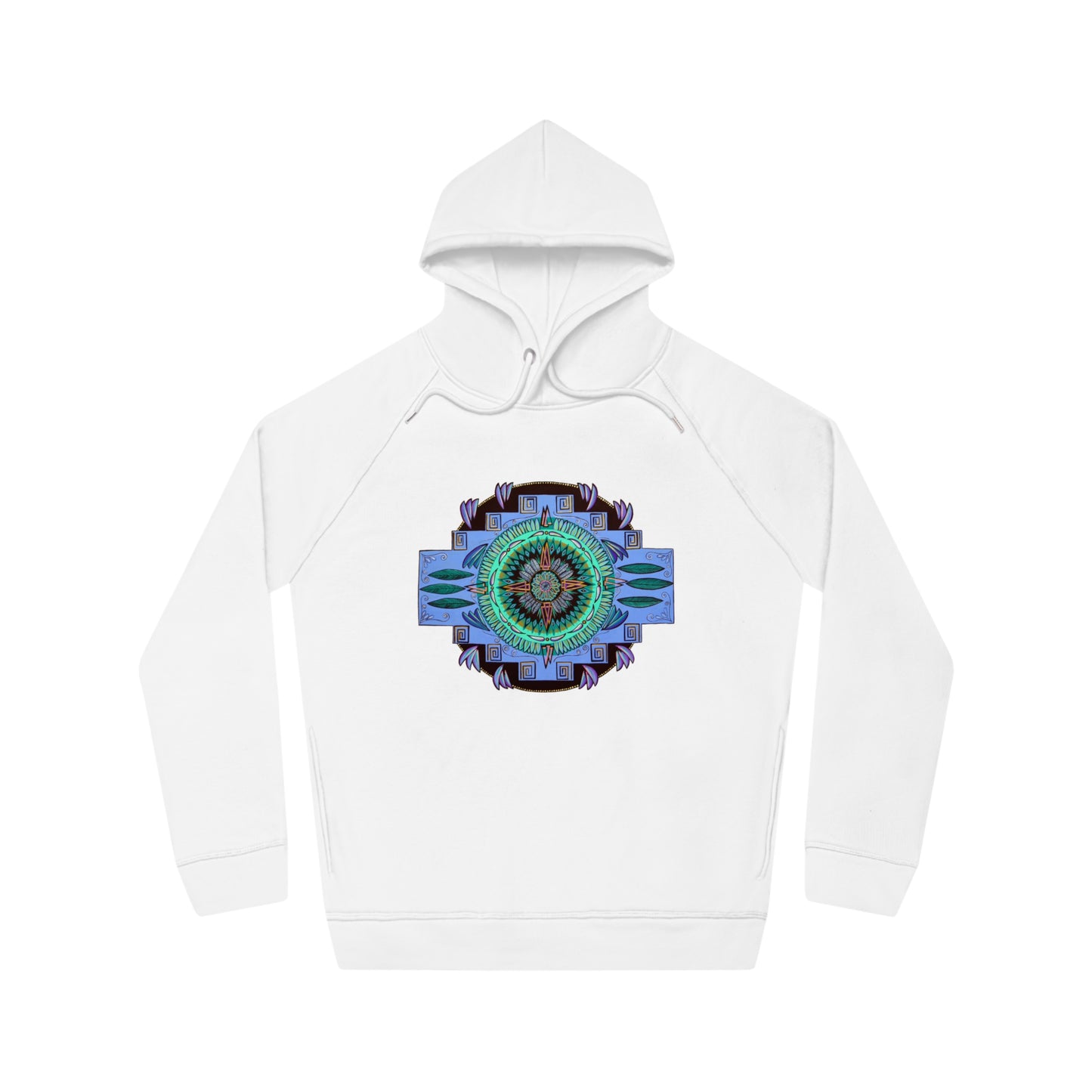 "Plumachakana" Lords & Ladies Organic Sider Hoodie - Blue Flame Array White / XS Hoodie