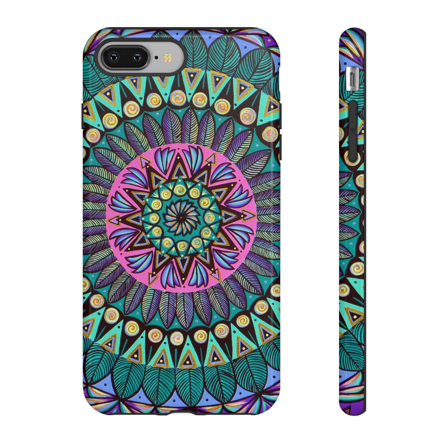 "Mandaladiosa" Art Phone Armor - Blue Flame Array iPhone 8 Plus / Glossy Phone Case