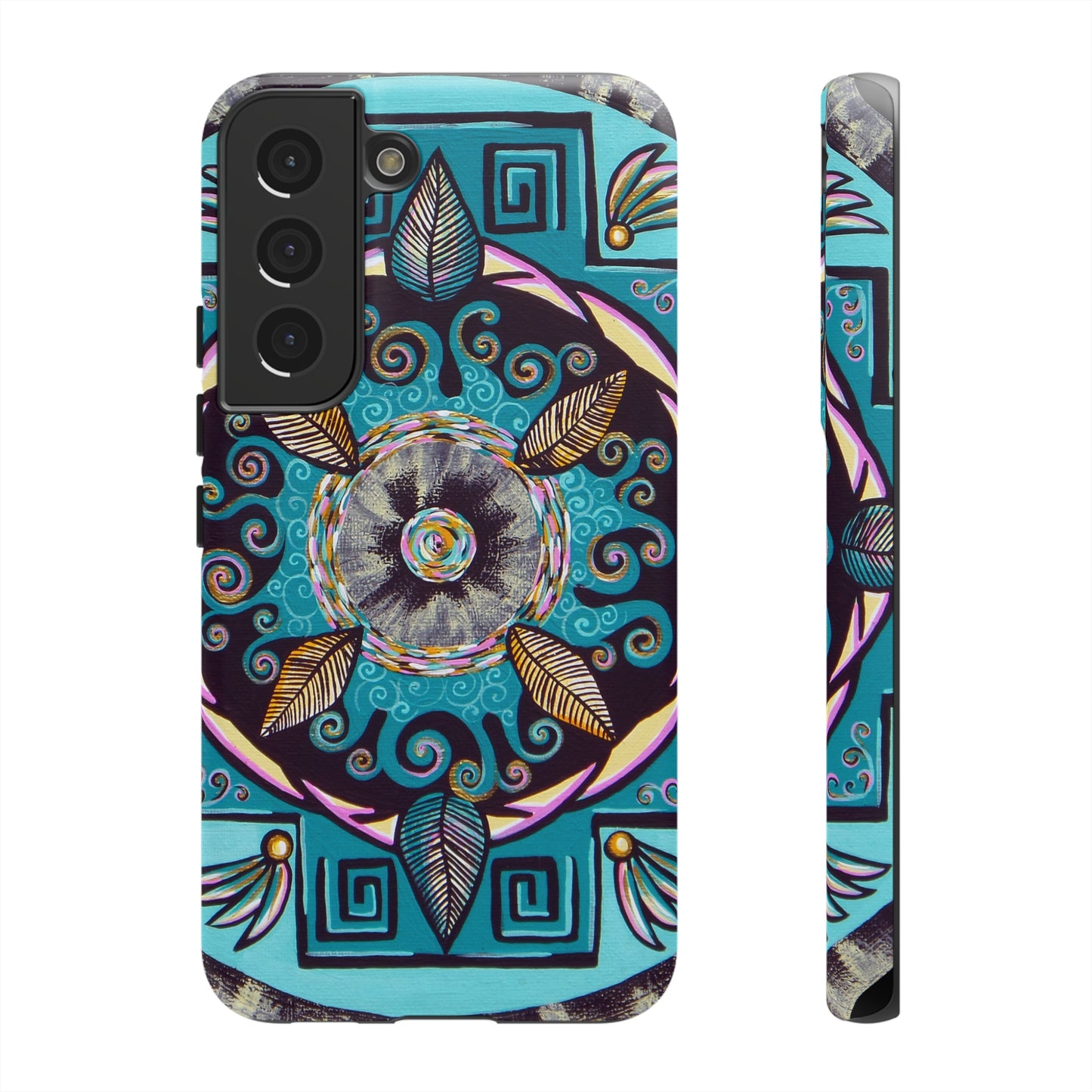 "Hojachakana" Art Phone Armor - Blue Flame Array Samsung Galaxy S22 / Matte Phone Case