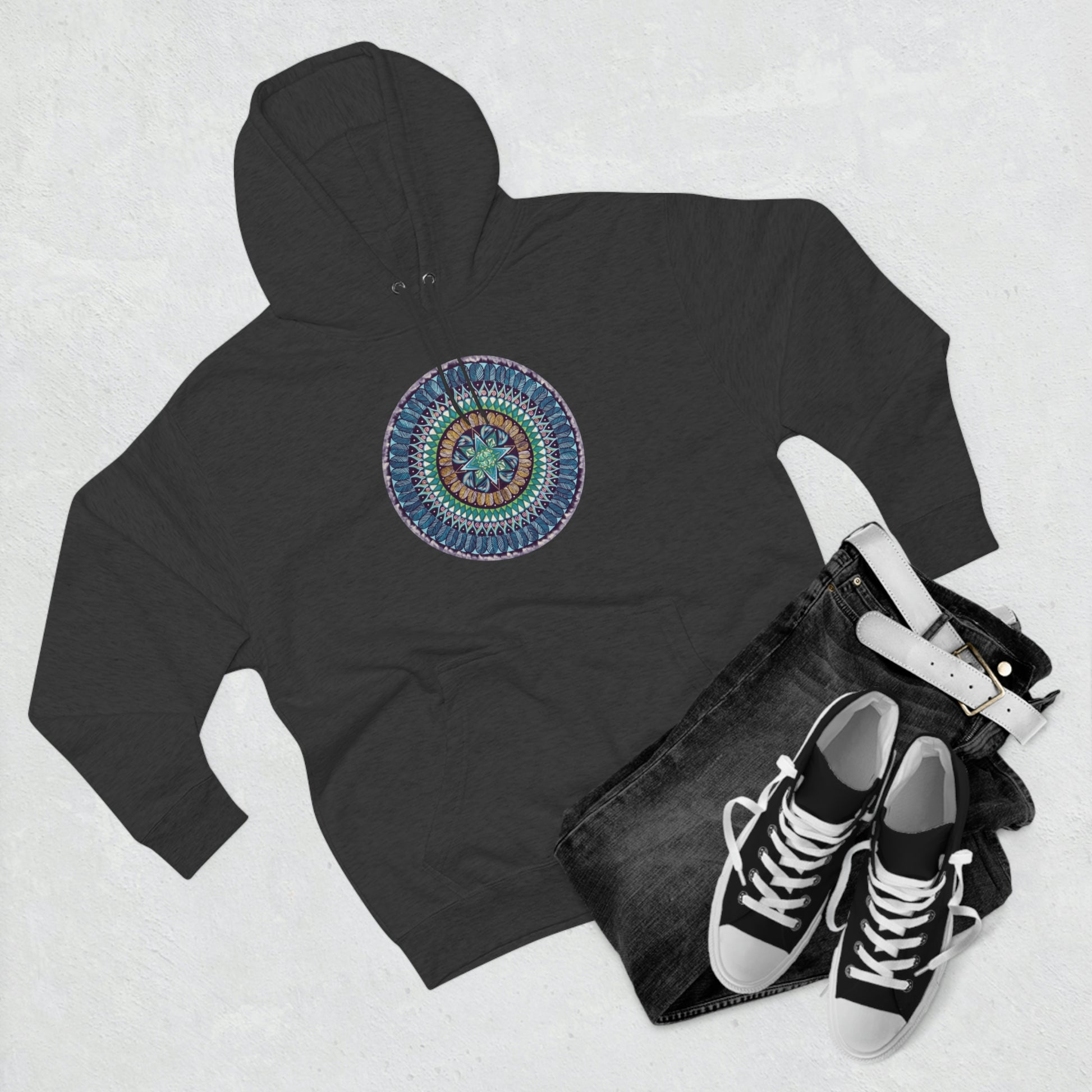 "AquilazurA Kryst'dala" Lords & Ladies Pullover Hoodie - Blue Flame Array Hoodie