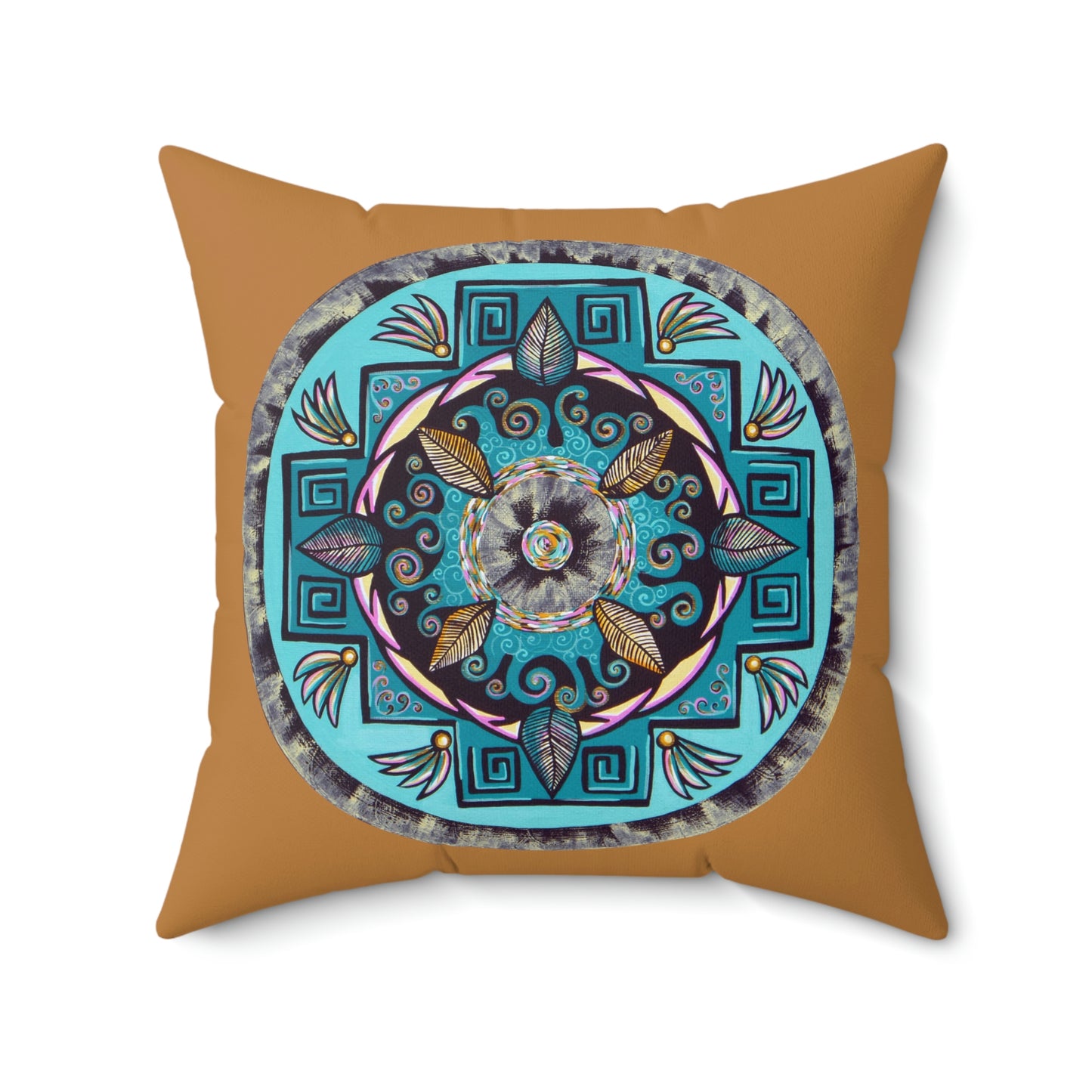 "Hojachakana" Dreamcatcher Pillow - Blue Flame Array 20" × 20" Home Decor