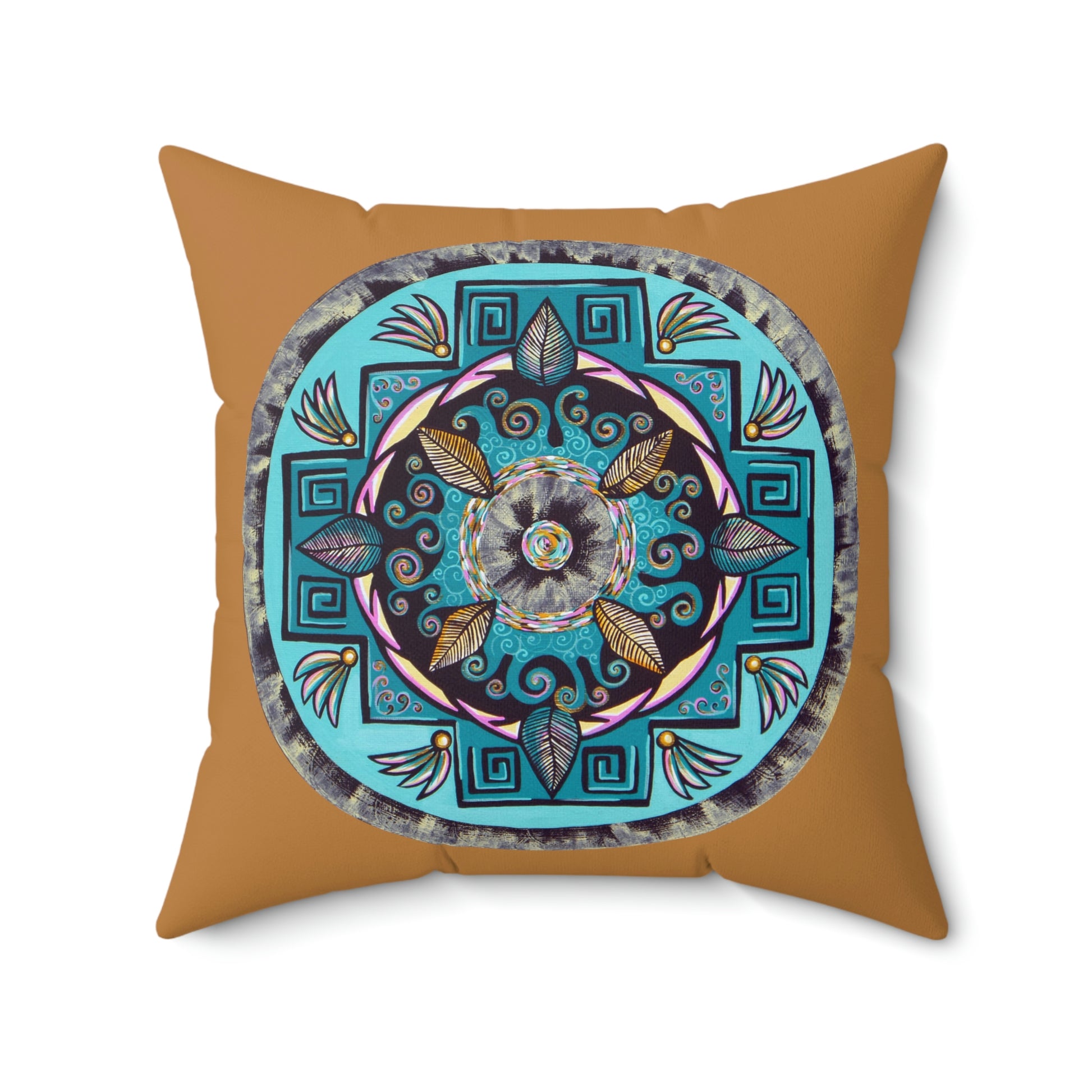 "Hojachakana" Dreamcatcher Pillow - Blue Flame Array 20" × 20" Home Decor