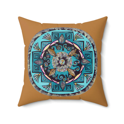 "Hojachakana" Dreamcatcher Pillow - Blue Flame Array 20" × 20" Home Decor