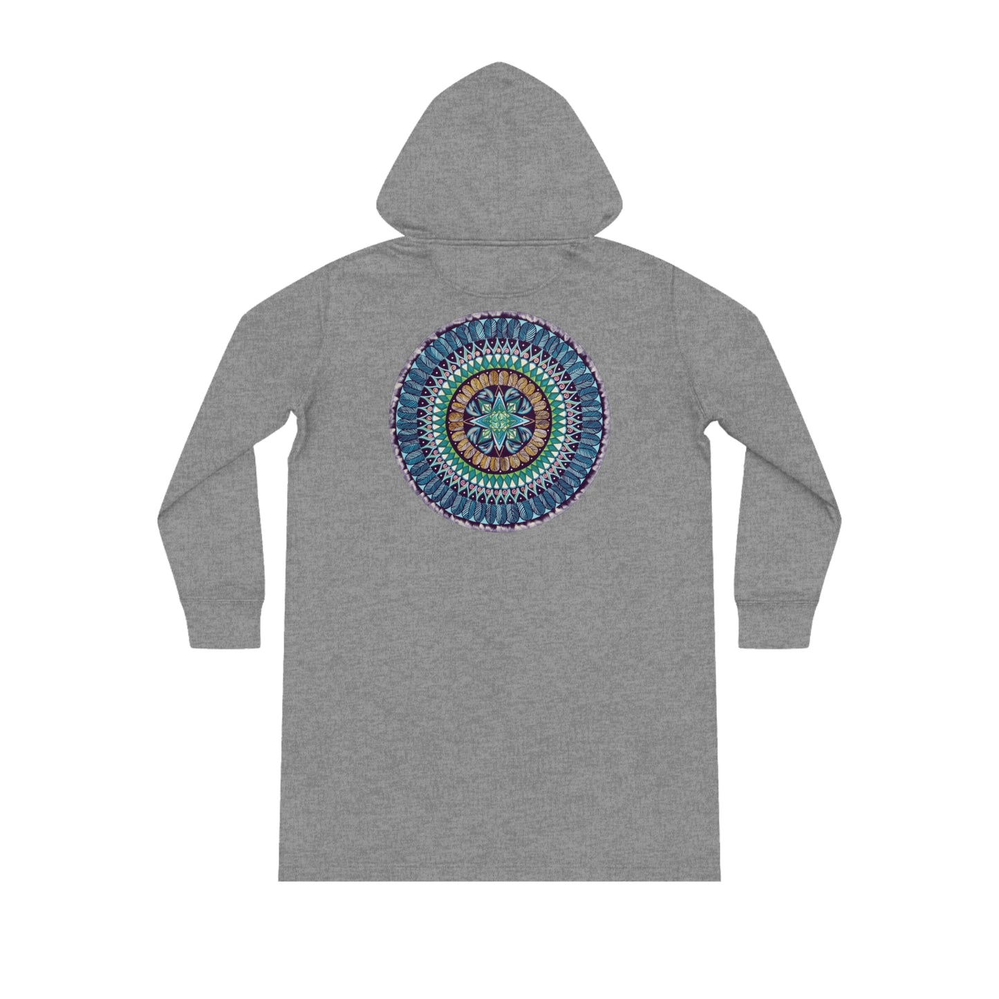 "AquilazurA Kryst'dala" Ladies Organic Hoodie Dress - Blue Flame Array Hoodie