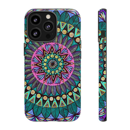 "Mandaladiosa" Art Phone Armor - Blue Flame Array iPhone 13 Pro / Glossy Phone Case