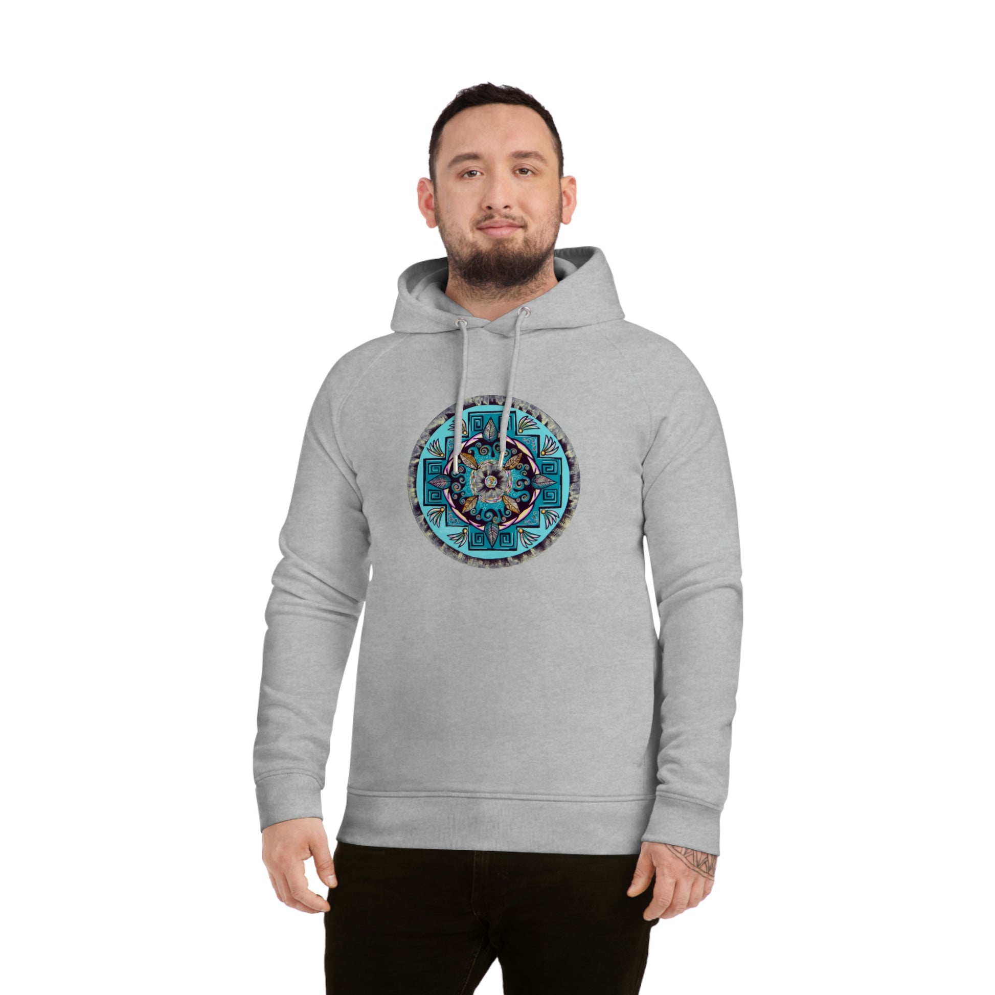 "Hojachakana" Lords & Ladies Organic Sider Hoodie - Blue Flame Array Hoodie