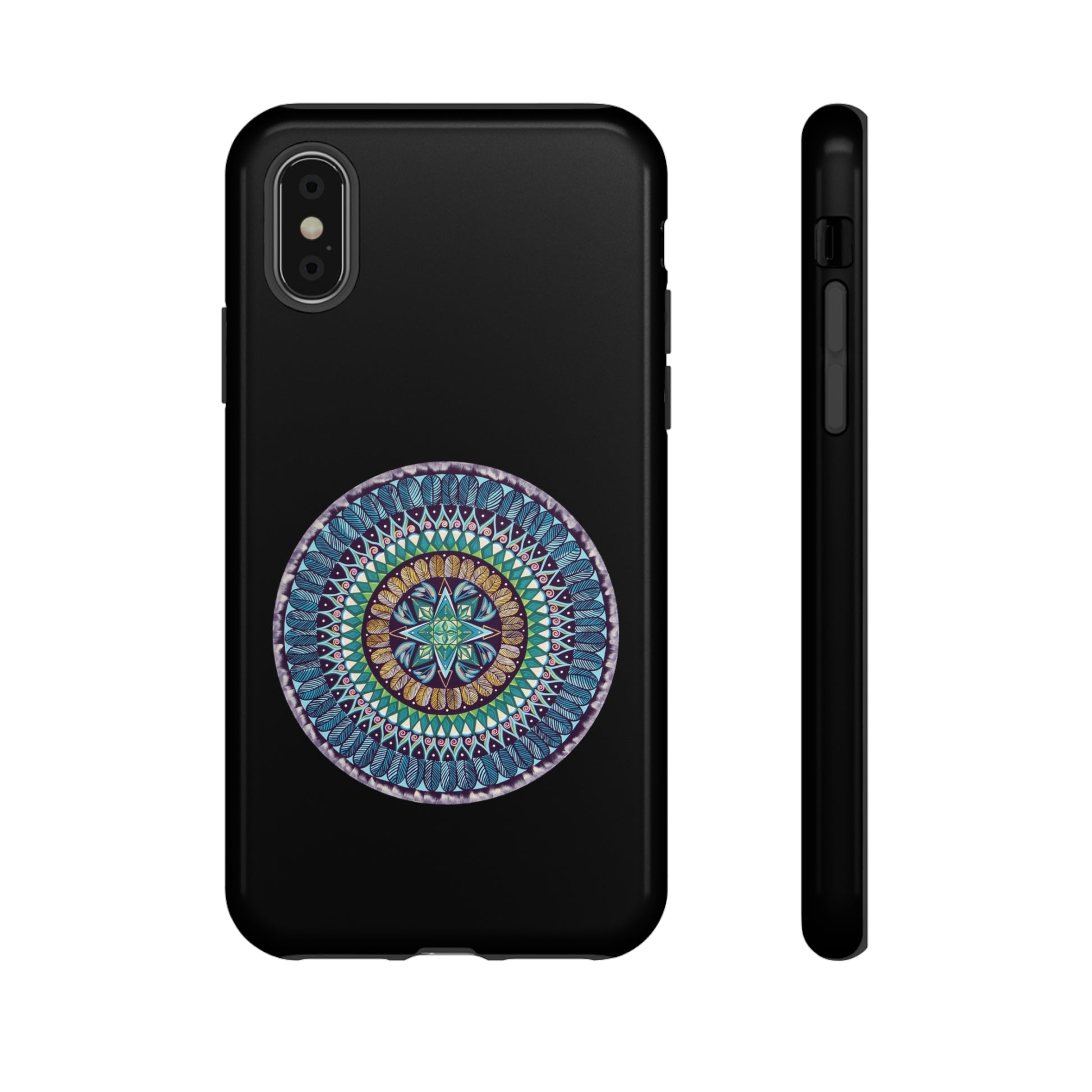 "AquilazurA Kryst'dala" Art Phone Armor - Blue Flame Array iPhone XS / Glossy Phone Case