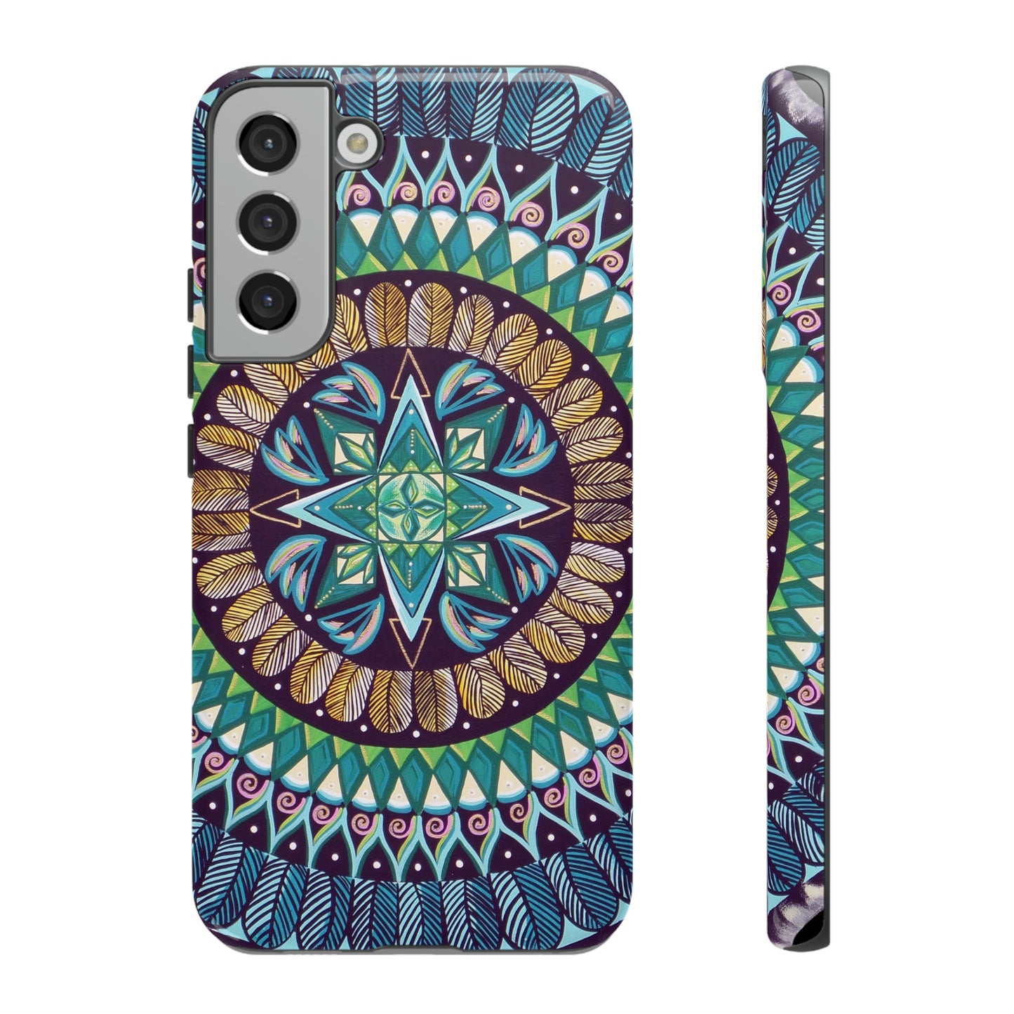 "AquilazurA Kryst'dala" Art Phone Armor - Blue Flame Array Samsung Galaxy S22 Plus / Glossy Phone Case