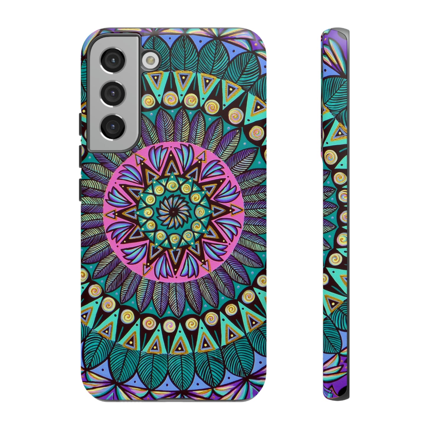 "Mandaladiosa" Art Phone Armor - Blue Flame Array Samsung Galaxy S22 Plus / Matte Phone Case