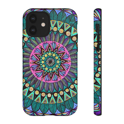 "Mandaladiosa" Art Phone Armor - Blue Flame Array iPhone 12 / Glossy Phone Case