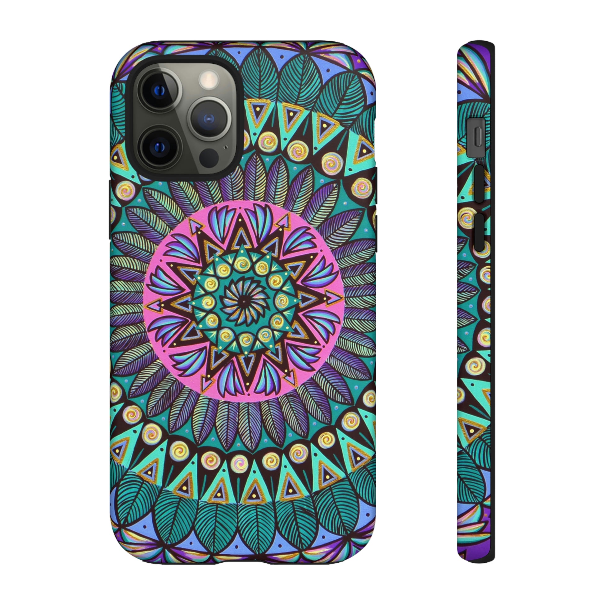 "Mandaladiosa" Art Phone Armor - Blue Flame Array iPhone 12 Pro / Matte Phone Case