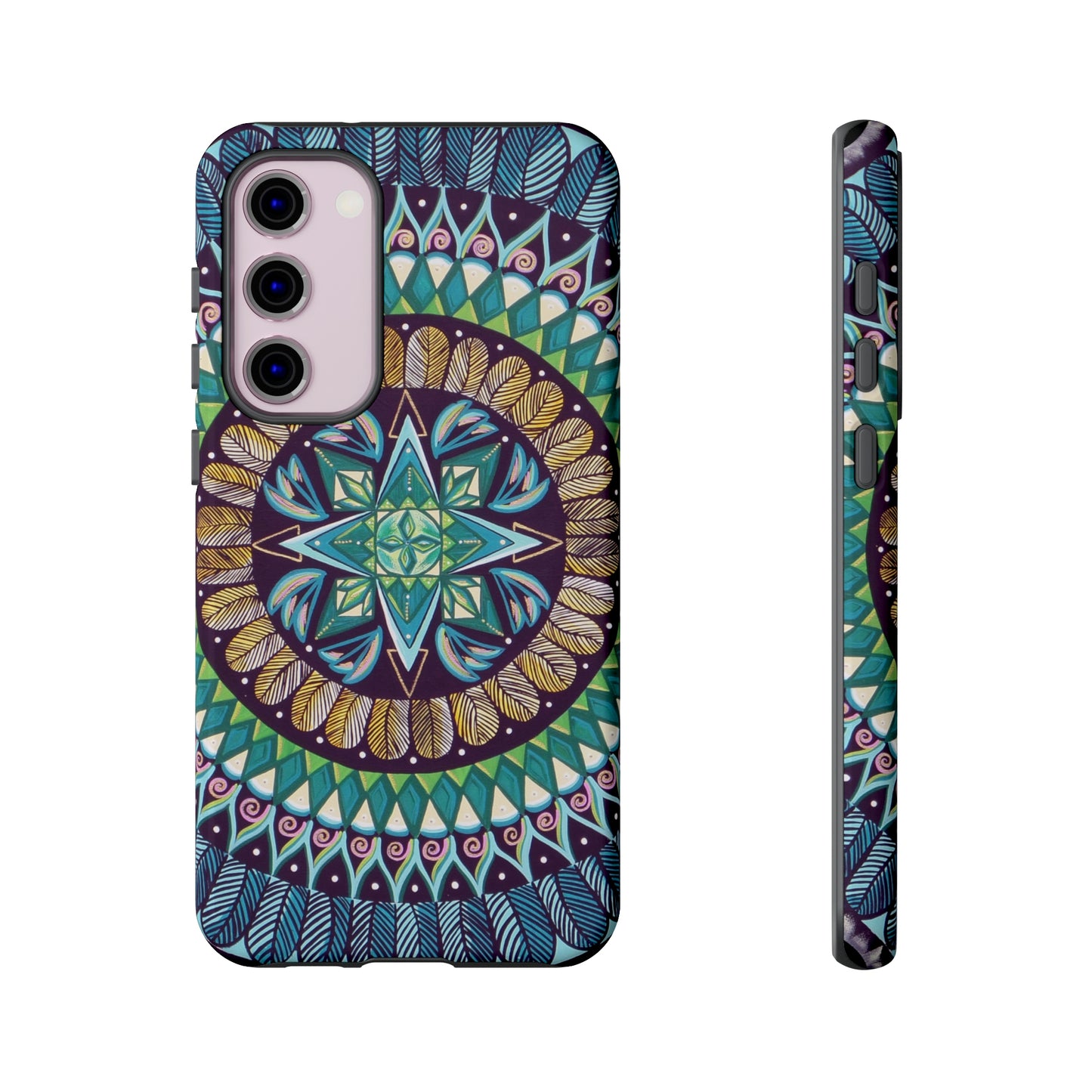 "AquilazurA Kryst'dala" Art Phone Armor - Blue Flame Array Samsung Galaxy S23 Plus / Glossy Phone Case