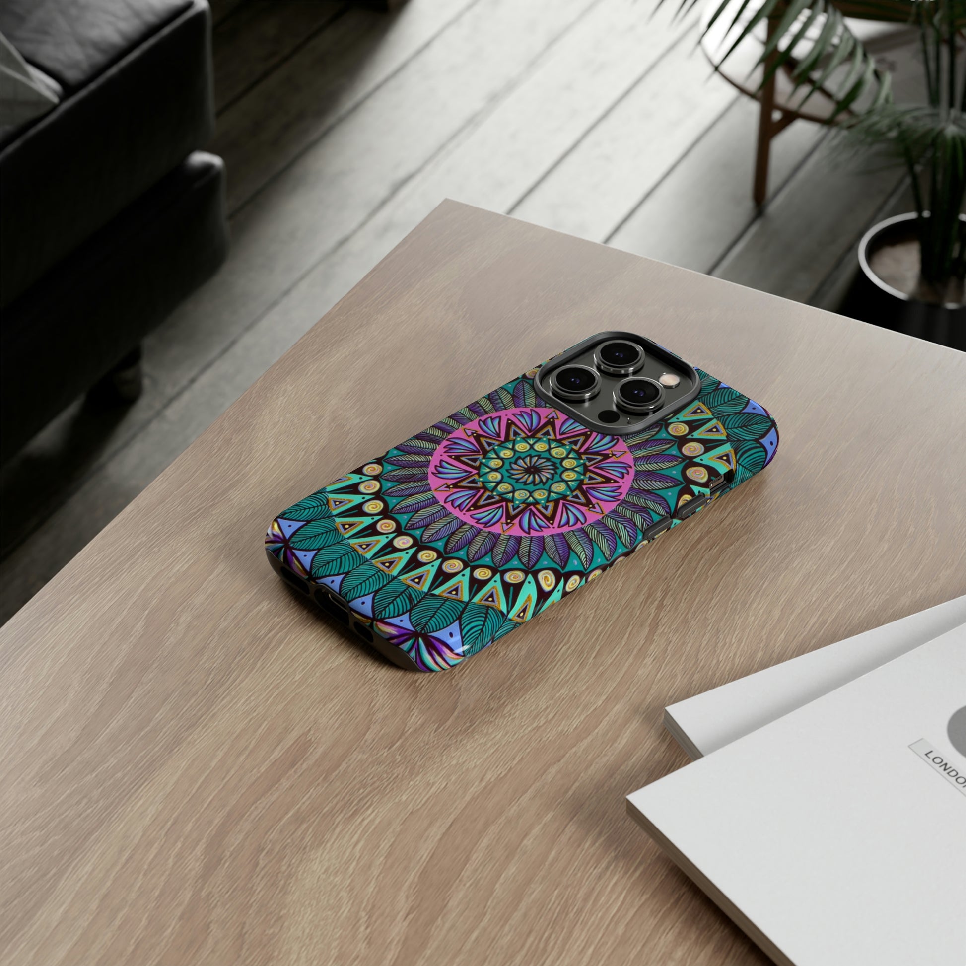 "Mandaladiosa" Art Phone Armor - Blue Flame Array Phone Case