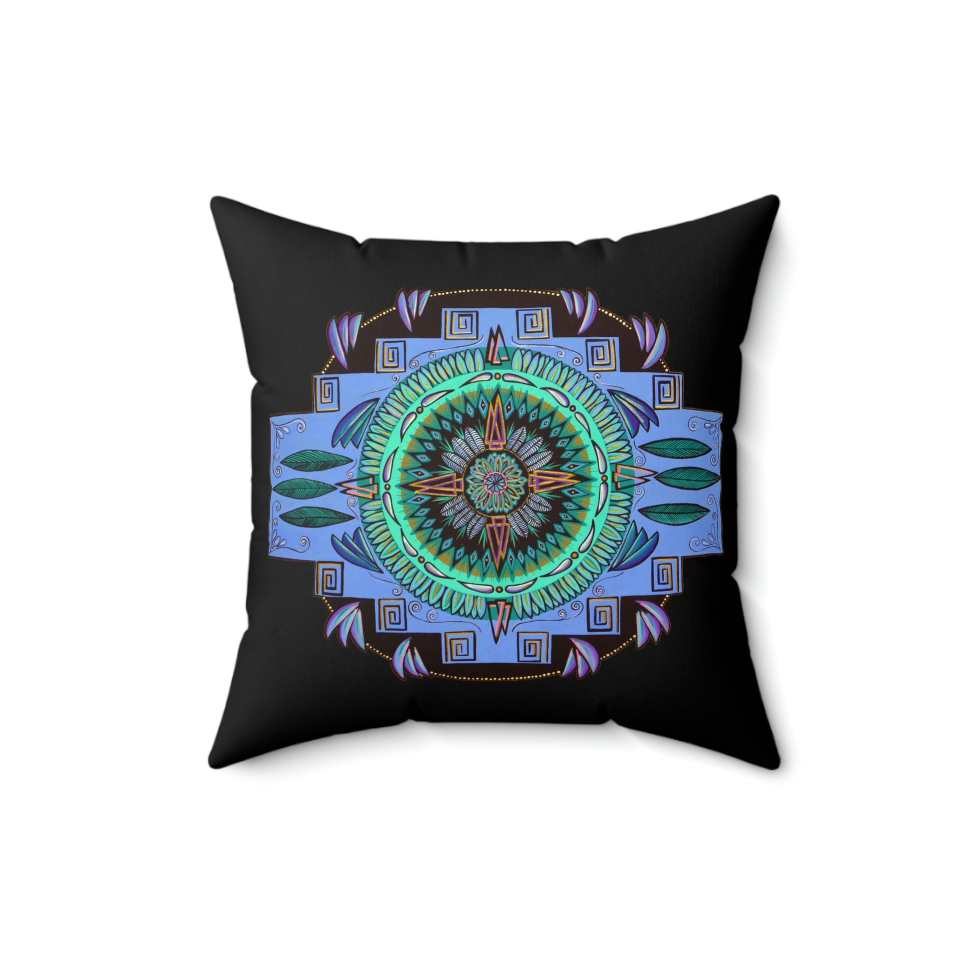 "Plumachakana" Dreamcatcher Pillow - Blue Flame Array Home Decor