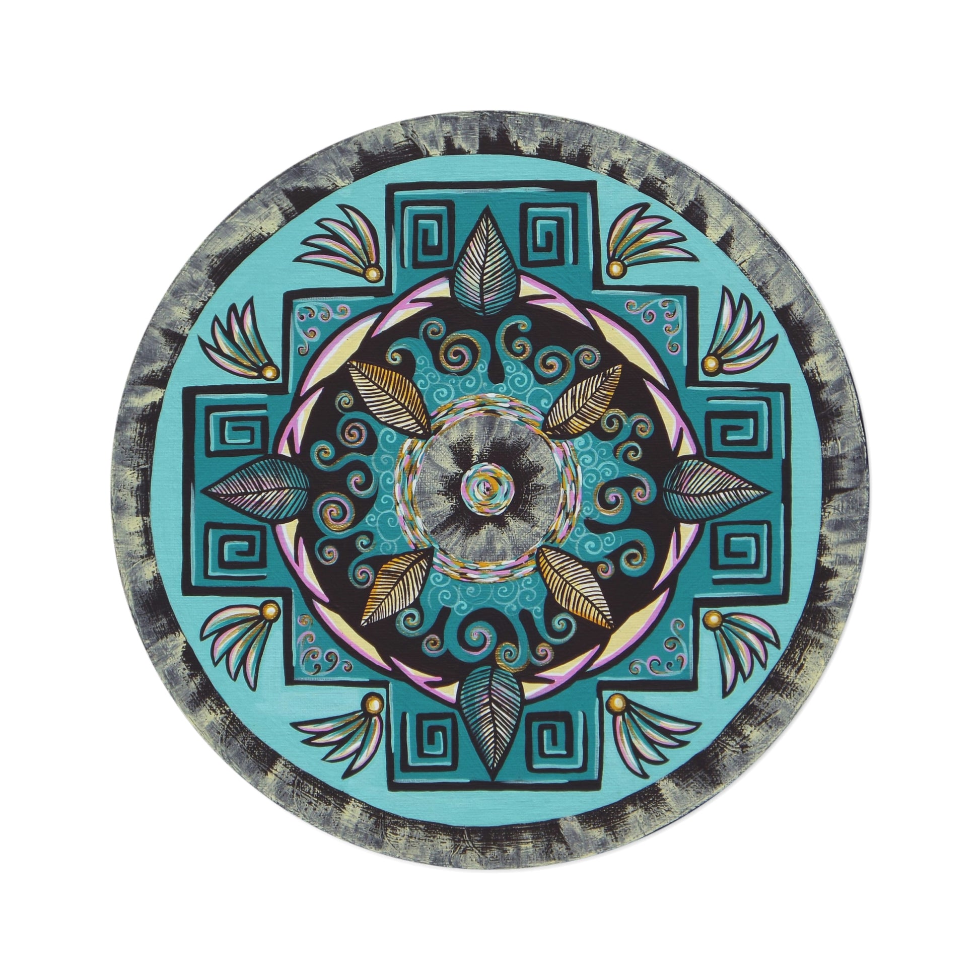 "Hojachakana" Mandala Rug - Blue Flame Array Home Decor