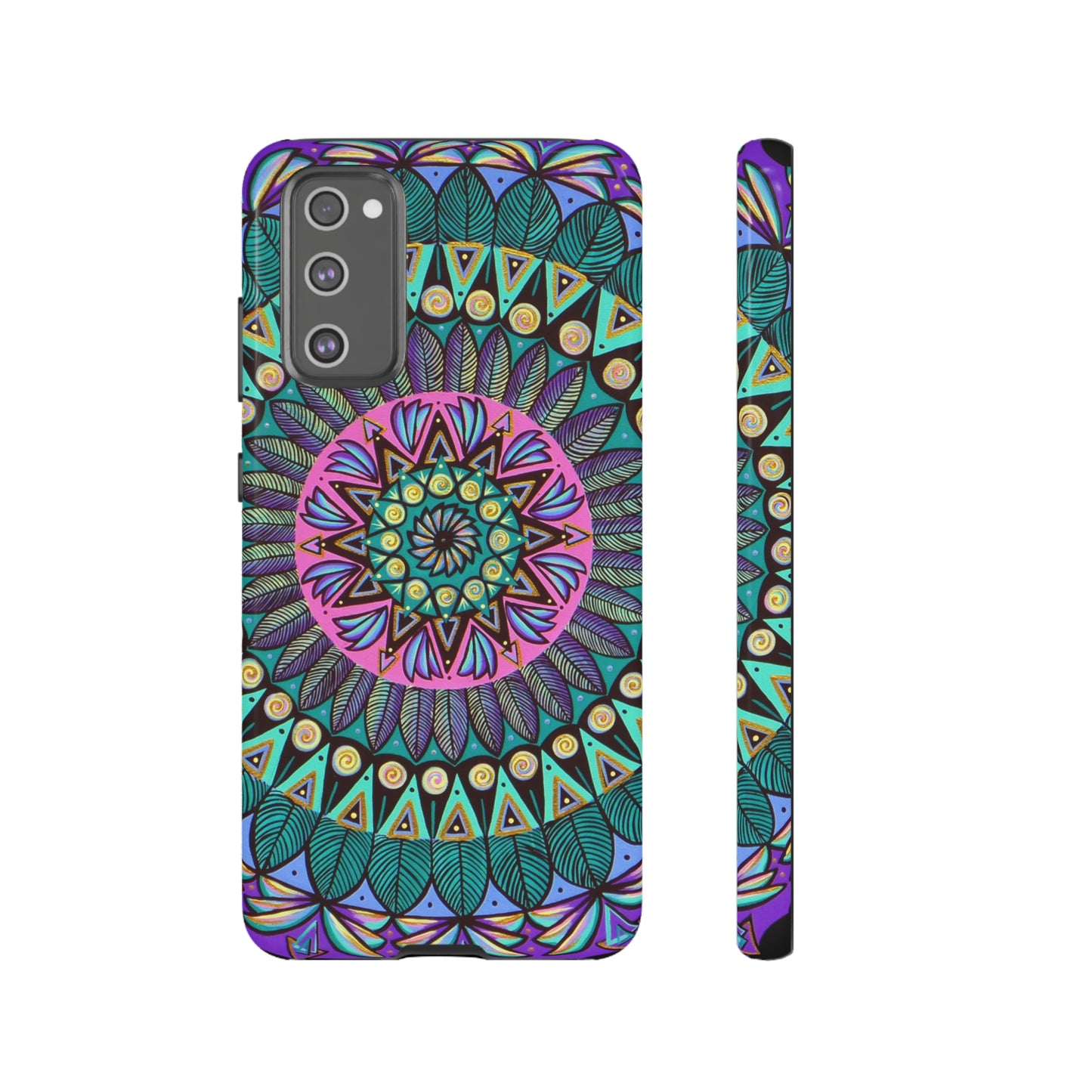 "Mandaladiosa" Art Phone Armor - Blue Flame Array Samsung Galaxy S20 FE / Glossy Phone Case