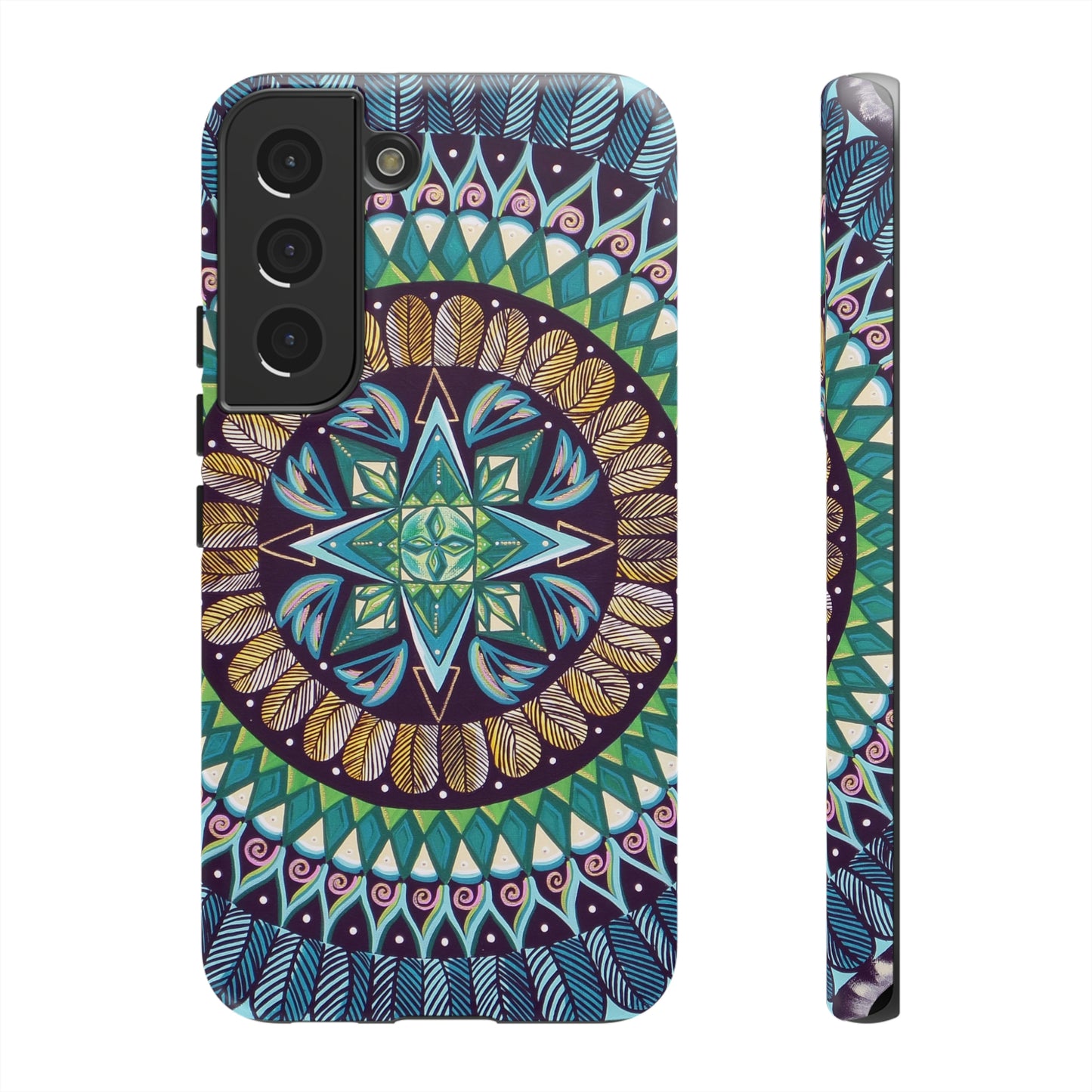 "AquilazurA Kryst'dala" Art Phone Armor - Blue Flame Array Samsung Galaxy S22 / Matte Phone Case