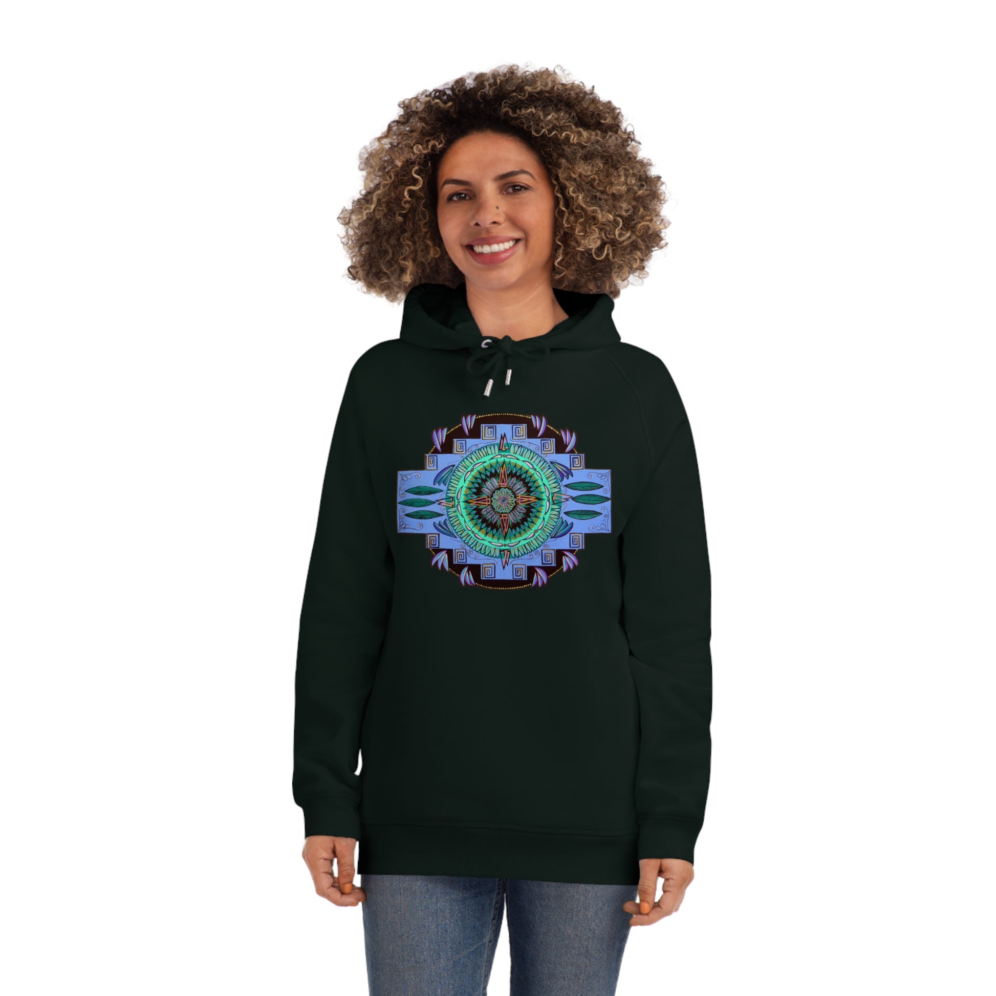 "Plumachakana" Lords & Ladies Organic Sider Hoodie - Blue Flame Array Hoodie