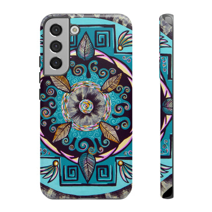 "Hojachakana" Art Phone Armor - Blue Flame Array Samsung Galaxy S22 Plus / Glossy Phone Case