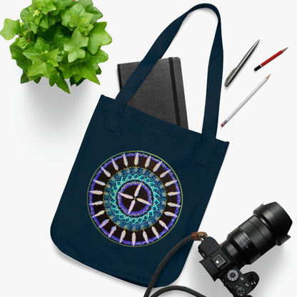 "Cuatro Vientos" Organic Canvas Tote Bag - Blue Flame Array One size / Navy Bags