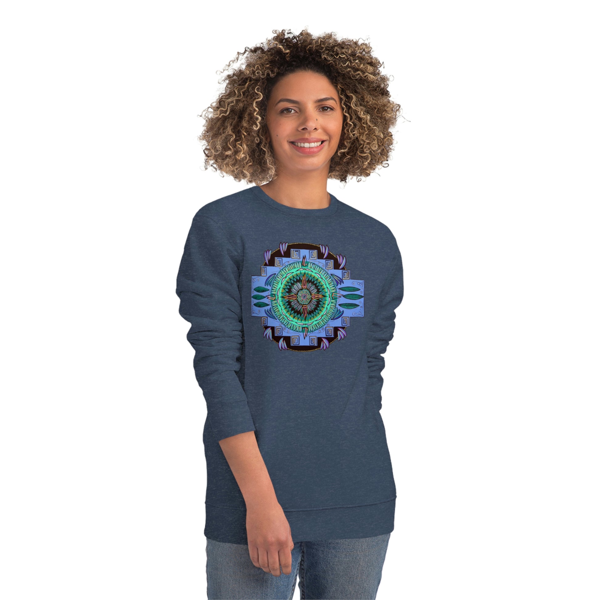 "Plumachakana" Lords & Ladies Organic Sweatshirt - Blue Flame Array Sweatshirt