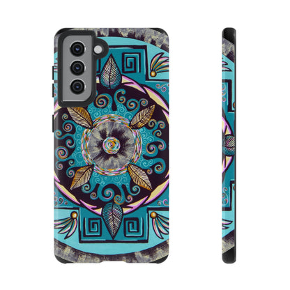 "Hojachakana" Art Phone Armor - Blue Flame Array Samsung Galaxy S21 / Glossy Phone Case