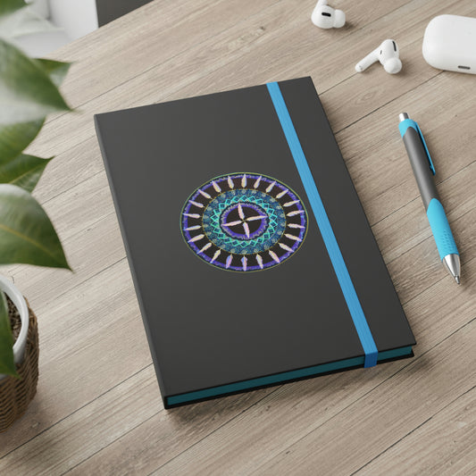 "Cuatro Vientos" Hardcover Journal - Blue Flame Array 5.5" x 8.25" / Blue / Ruled line Paper products