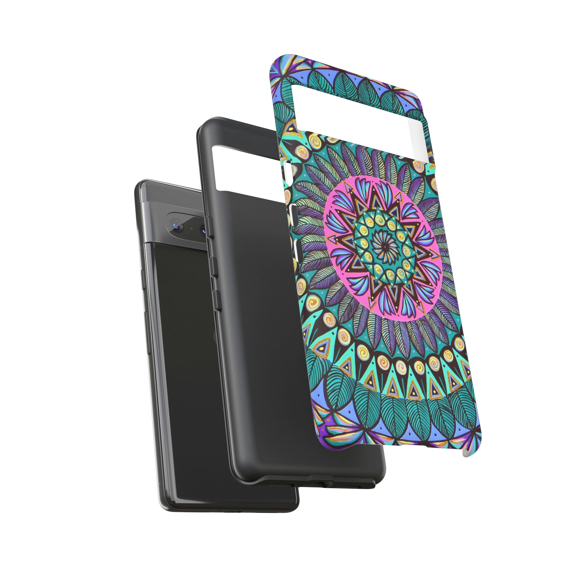 "Mandaladiosa" Art Phone Armor - Blue Flame Array Phone Case