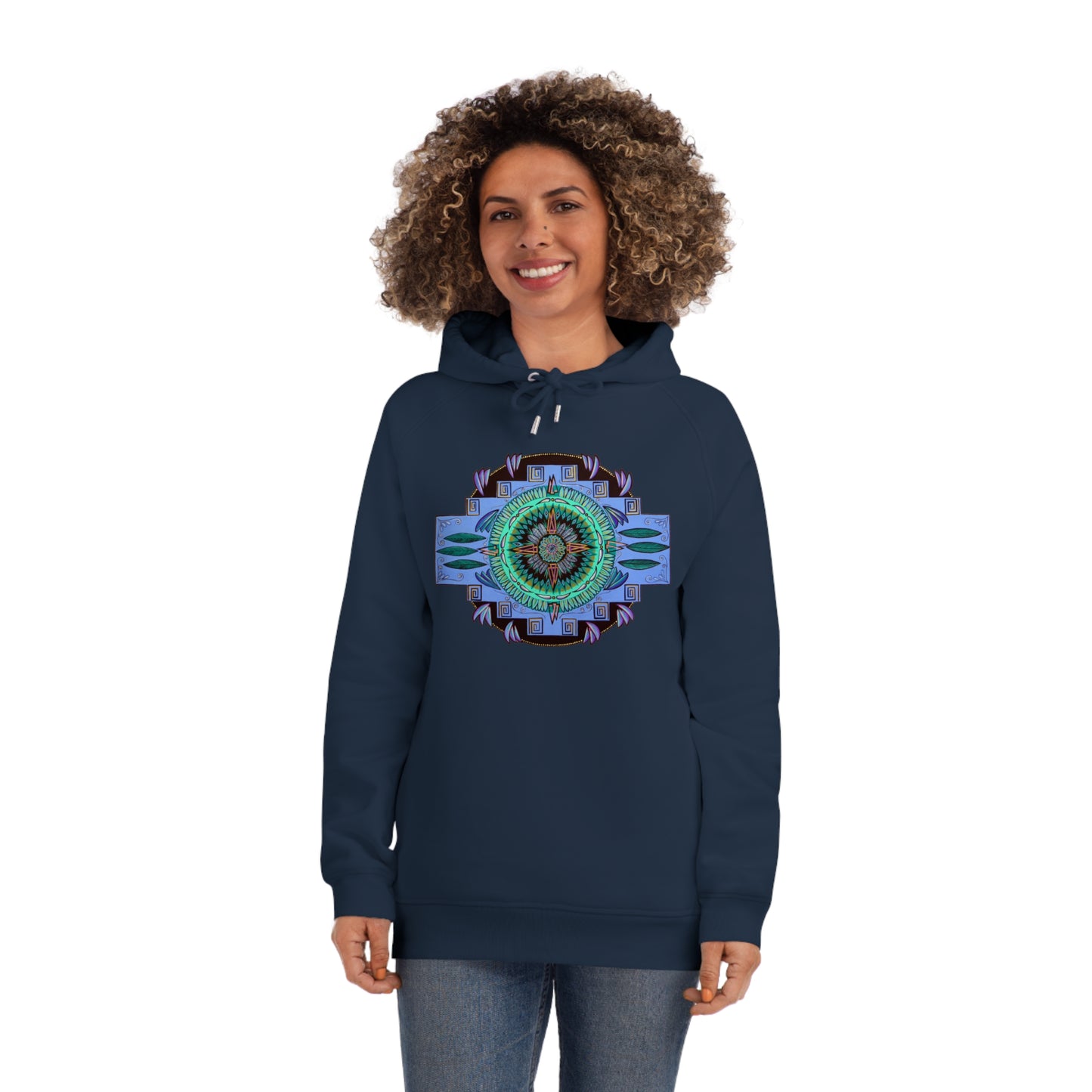 "Plumachakana" Lords & Ladies Organic Sider Hoodie - Blue Flame Array Hoodie