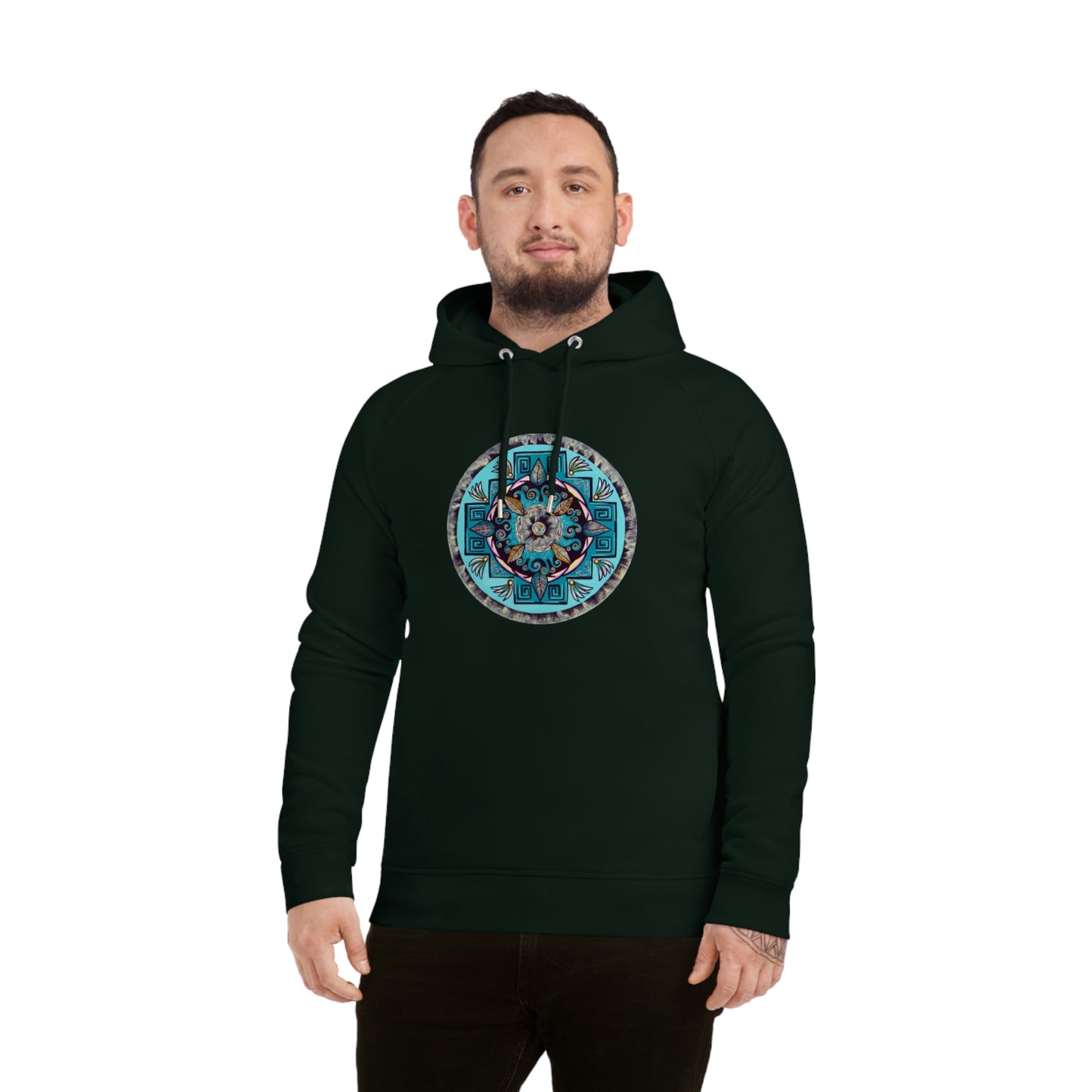 "Hojachakana" Lords & Ladies Organic Sider Hoodie - Blue Flame Array Black / XS Hoodie