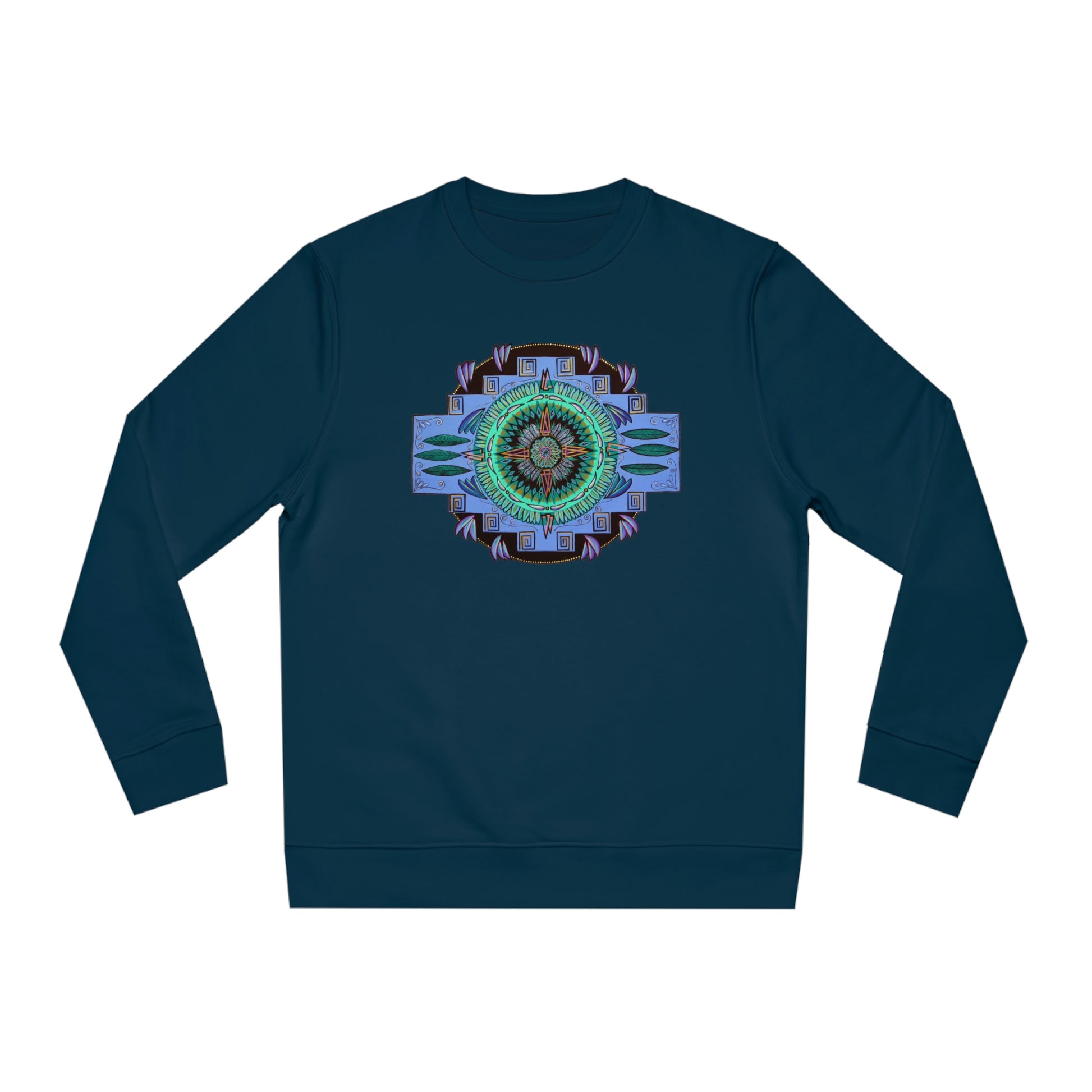 "Plumachakana" Lords & Ladies Organic Sweatshirt - Blue Flame Array French Navy / 2XS Sweatshirt