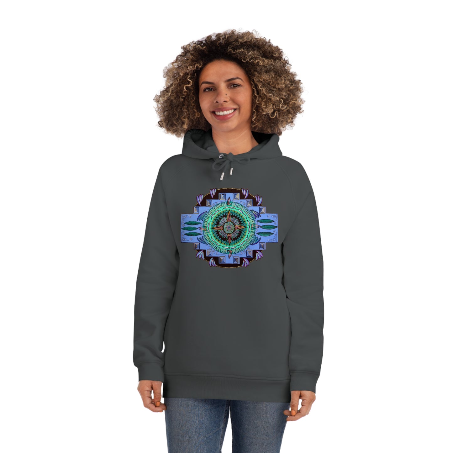 "Plumachakana" Lords & Ladies Organic Sider Hoodie - Blue Flame Array Hoodie