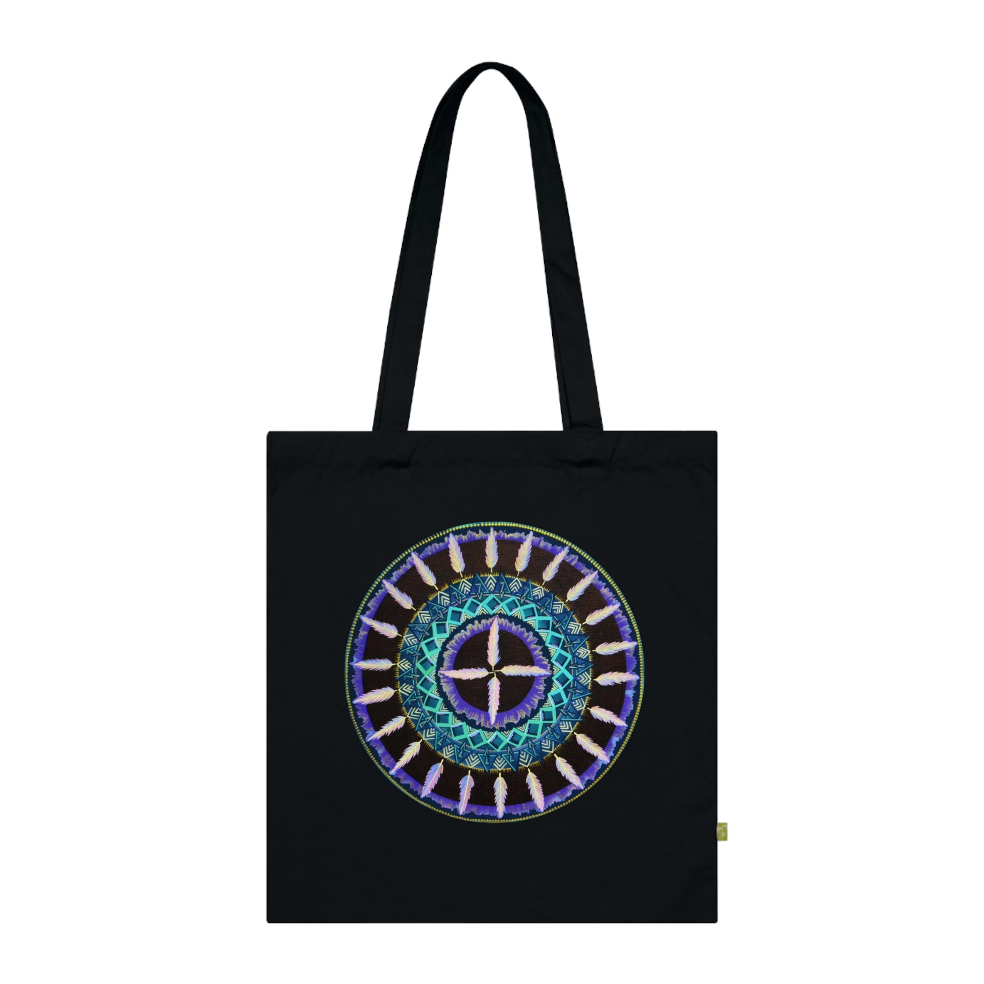 "Cuatro Vientos" Organic Cotton Tote Bag - Blue Flame Array Bags