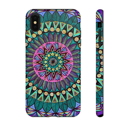 "Mandaladiosa" Art Phone Armor - Blue Flame Array iPhone XS MAX / Glossy Phone Case