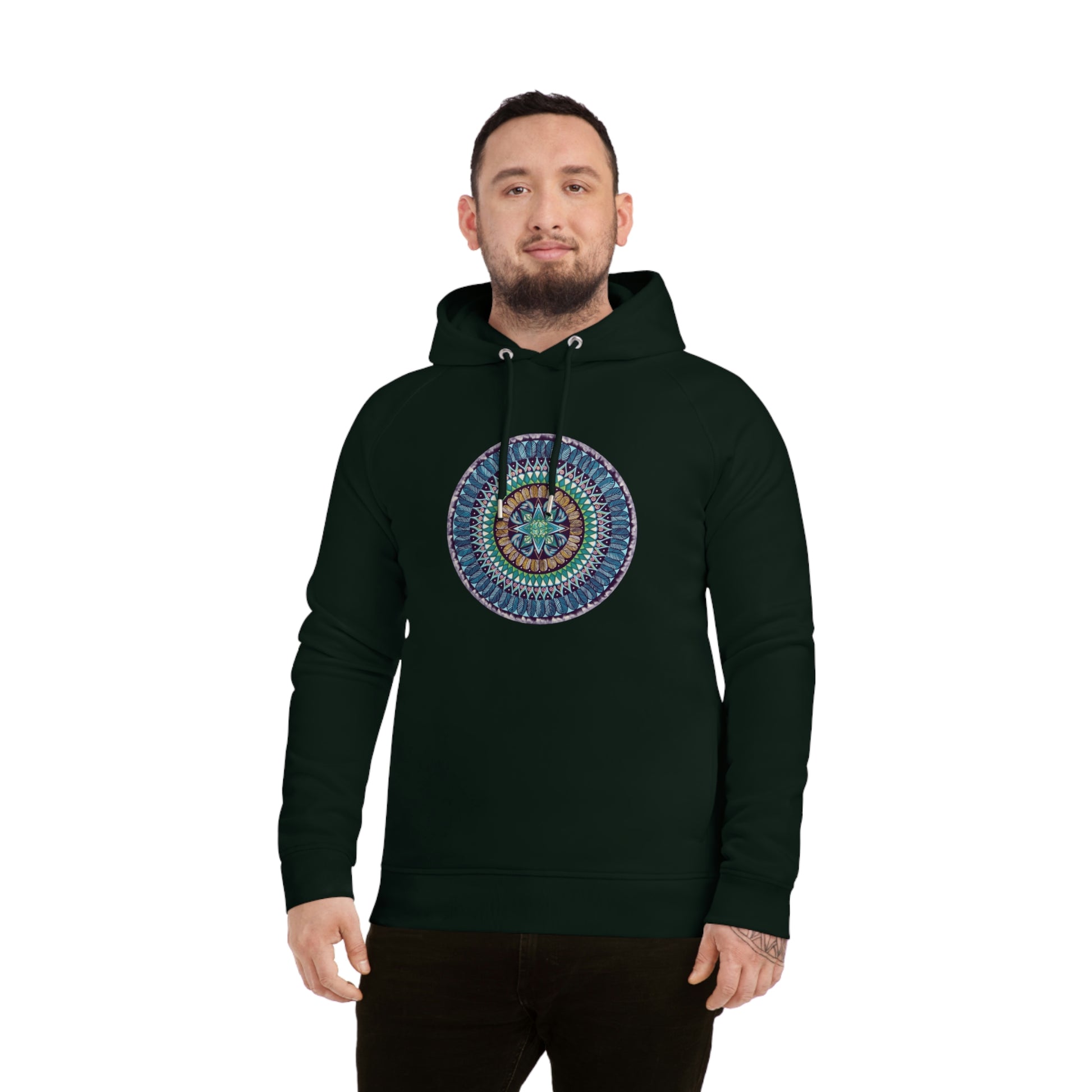 "AquilazurA Kryst'dala" Lords & Ladies Organic Sider Hoodie - Blue Flame Array Hoodie