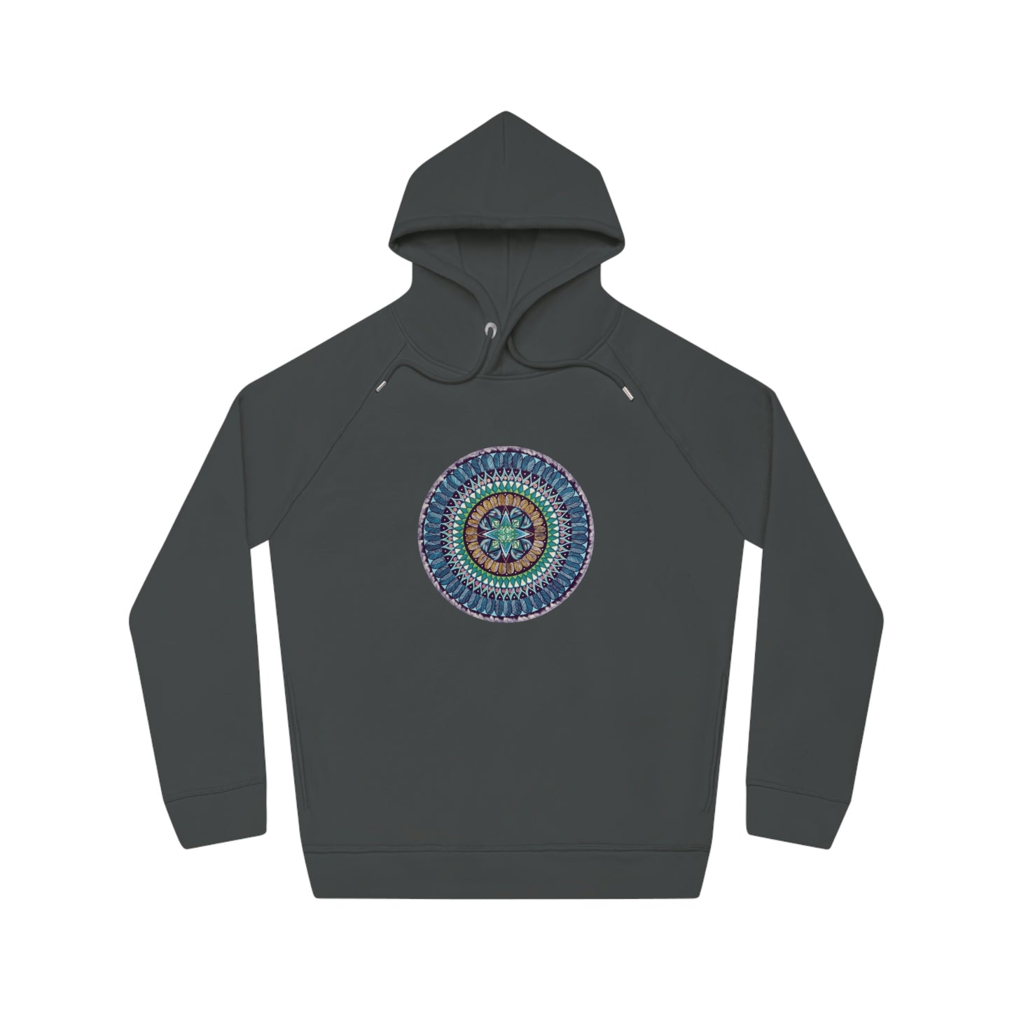 "AquilazurA Kryst'dala" Lords & Ladies Organic Sider Hoodie - Blue Flame Array Anthracite / XS Hoodie