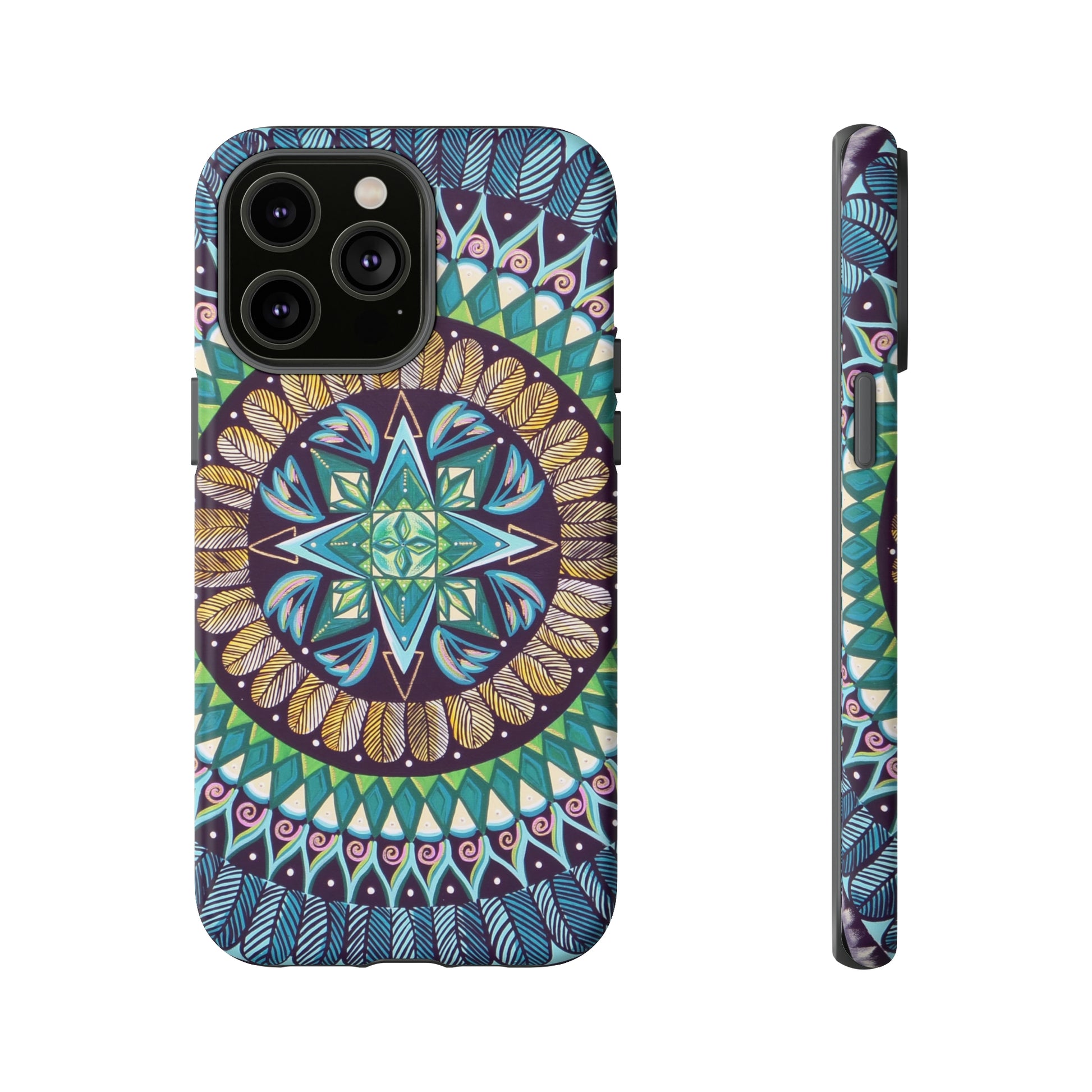 "AquilazurA Kryst'dala" Art Phone Armor - Blue Flame Array iPhone 14 Pro Max / Matte Phone Case