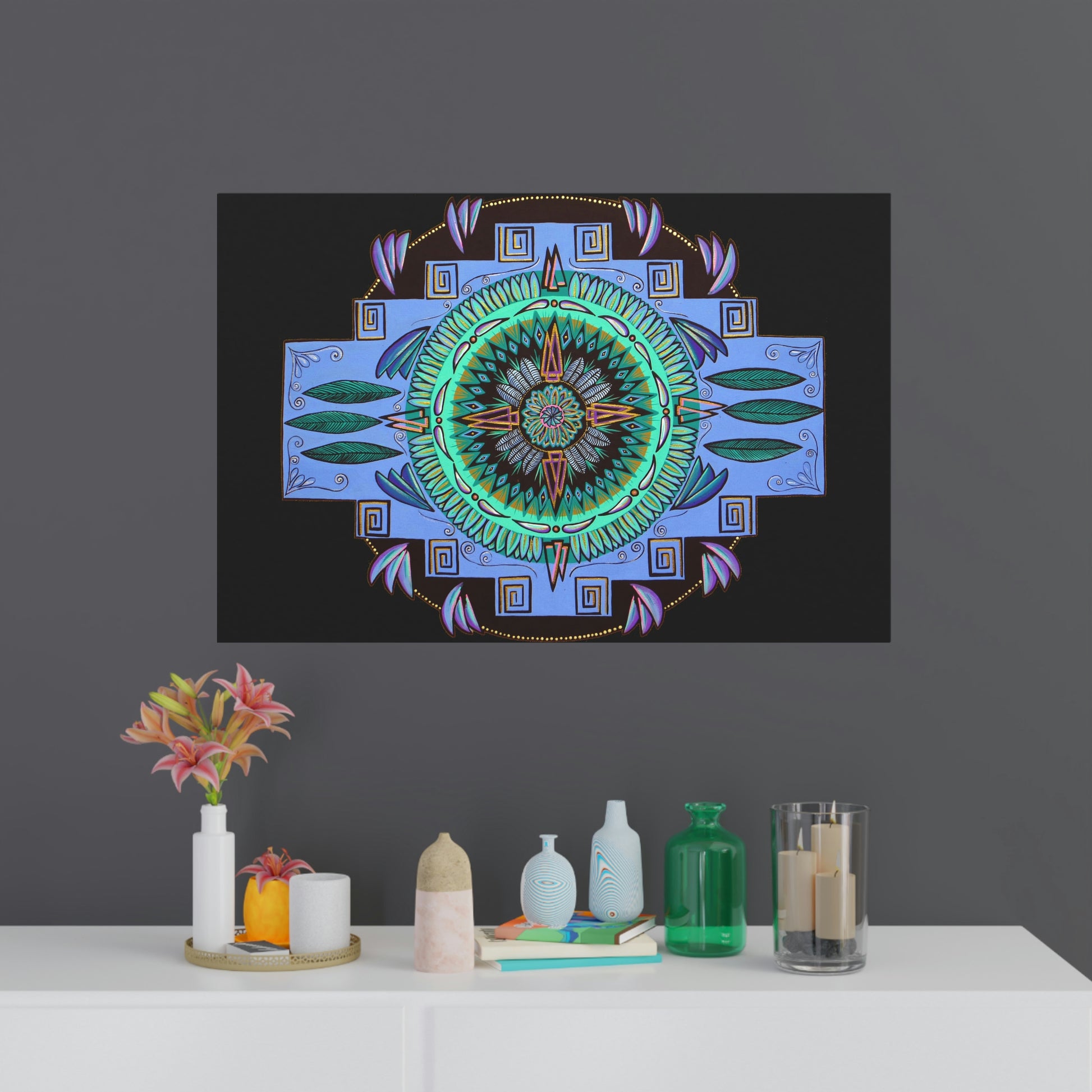 "Plumachakana" Fine Art Posters - Blue Flame Array Poster