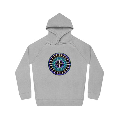 "Cuatro Vientos" Lords & Ladies Organic Sider Hoodie - Blue Flame Array Heather Grey / XS Hoodie