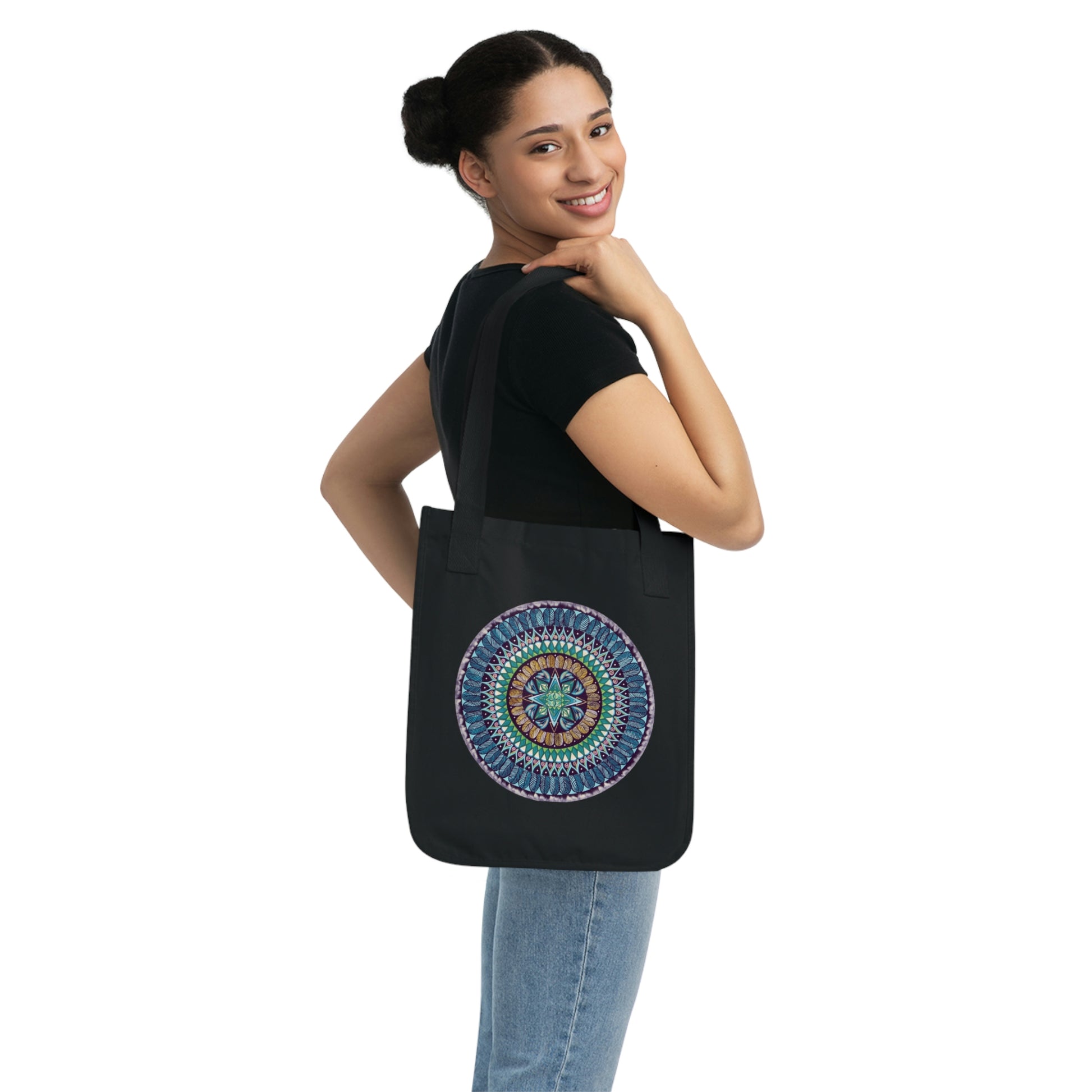 "AquilazurA Kryst'dala" Organic Canvas Tote Bag - Blue Flame Array Bags