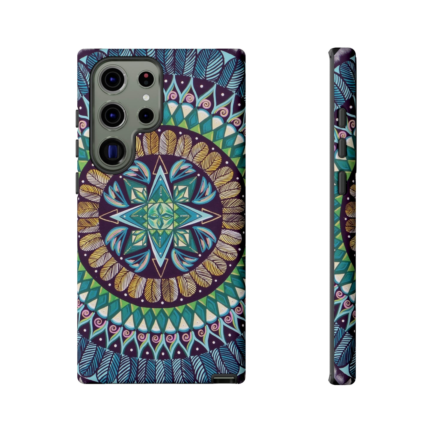 "AquilazurA Kryst'dala" Art Phone Armor - Blue Flame Array Samsung Galaxy S23 Ultra / Matte Phone Case