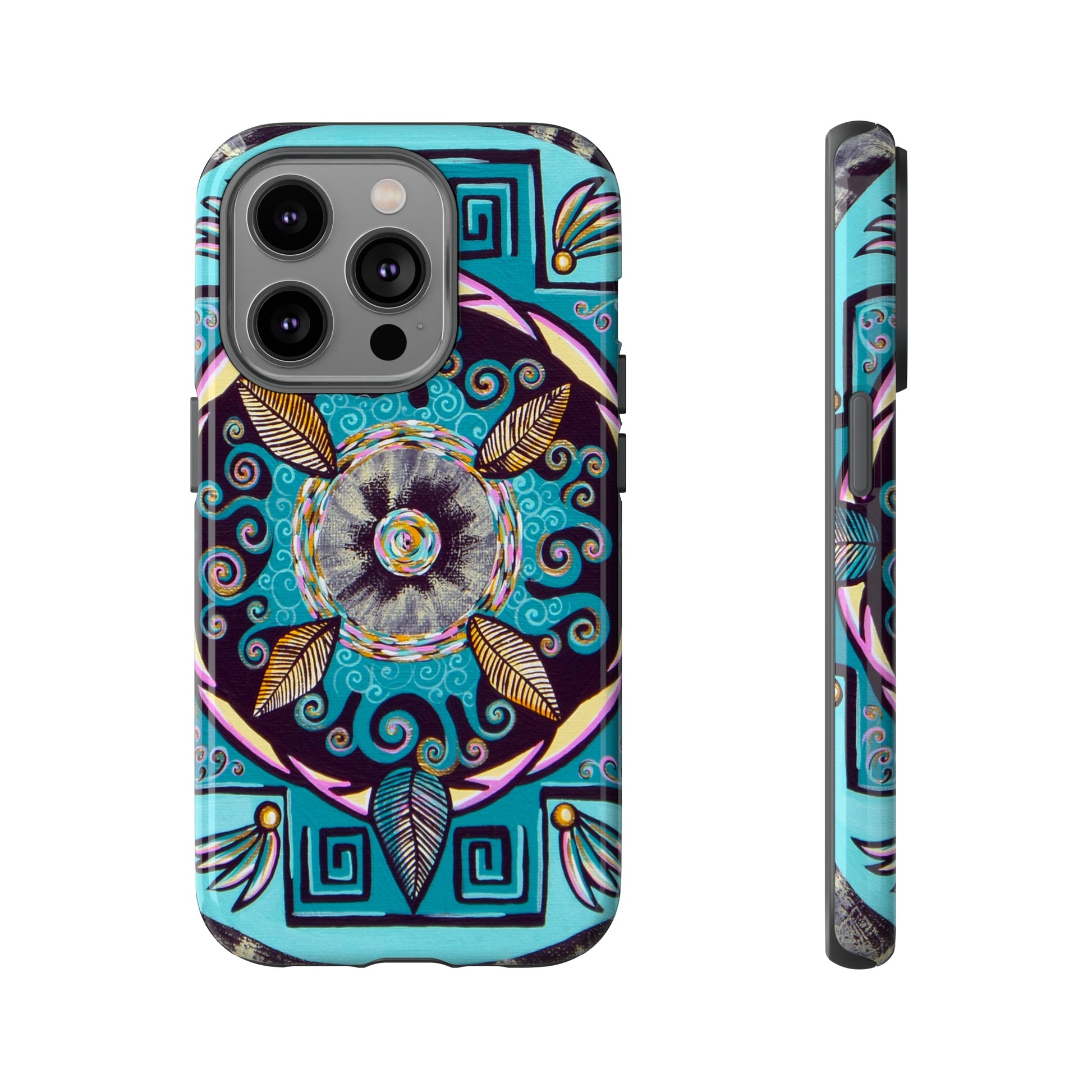 "Hojachakana" Art Phone Armor - Blue Flame Array iPhone 14 Pro / Glossy Phone Case