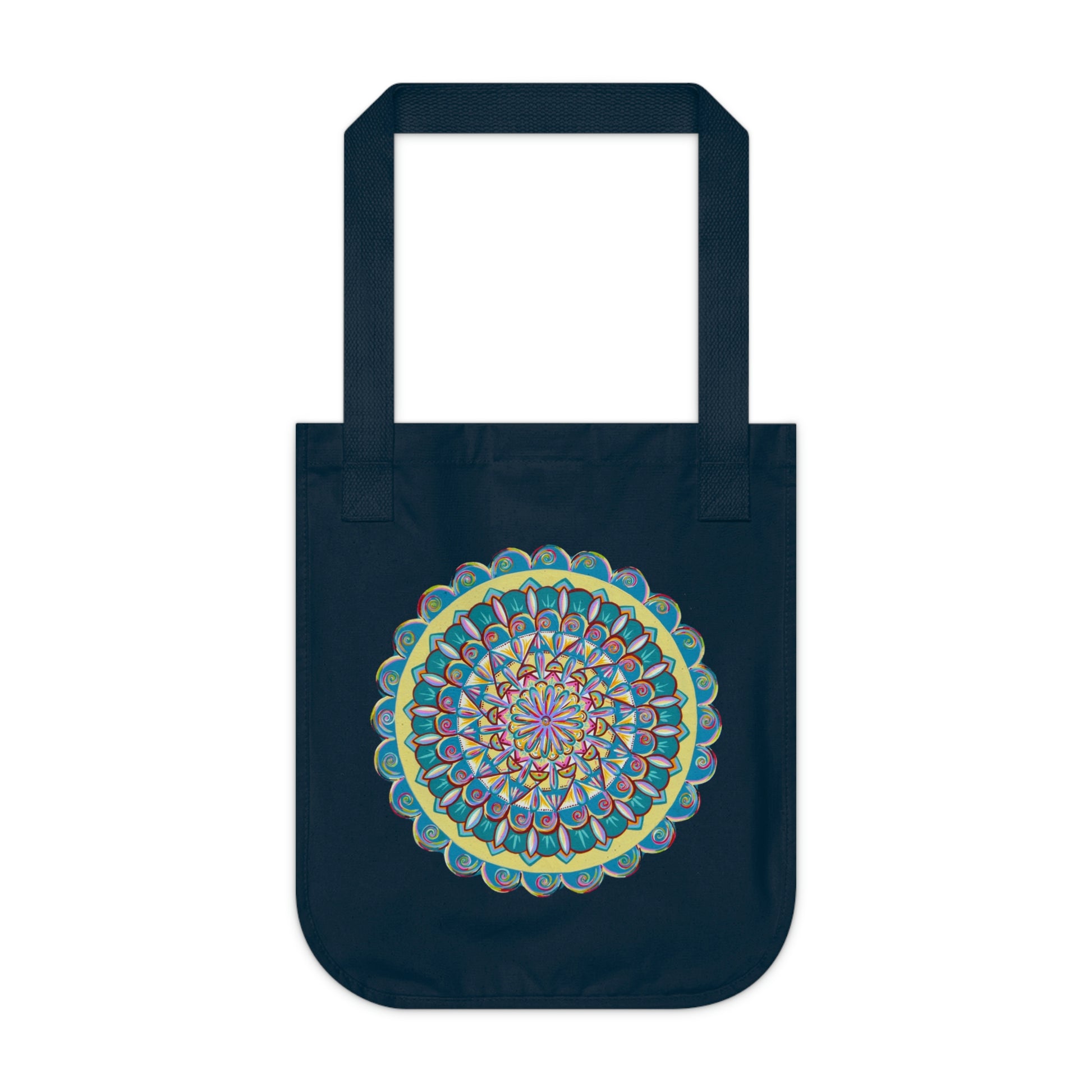 "Almandalayana" Organic Canvas Tote Bag - Blue Flame Array Bags