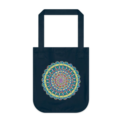 "Almandalayana" Organic Canvas Tote Bag - Blue Flame Array Bags