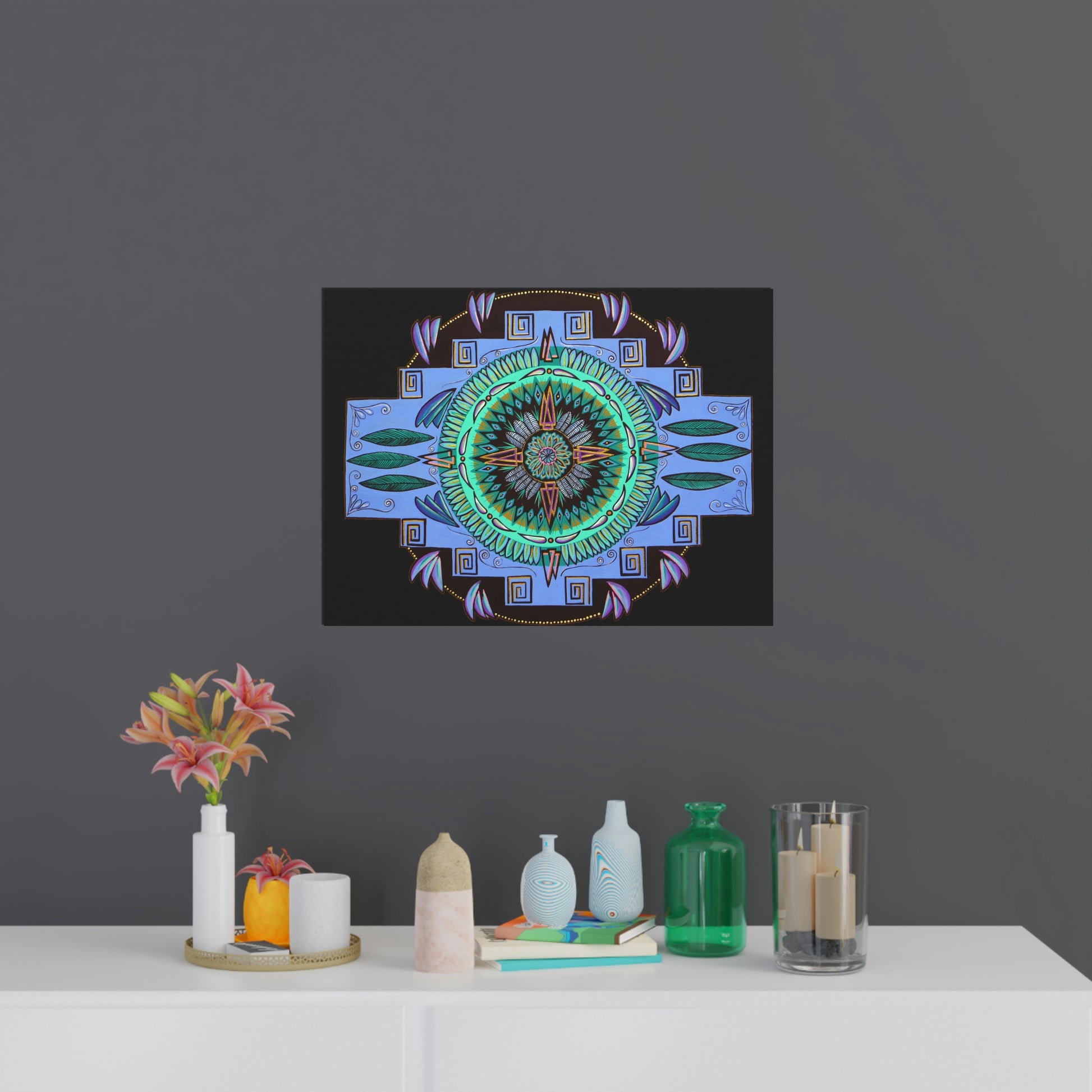 "Plumachakana" Fine Art Posters - Blue Flame Array Poster