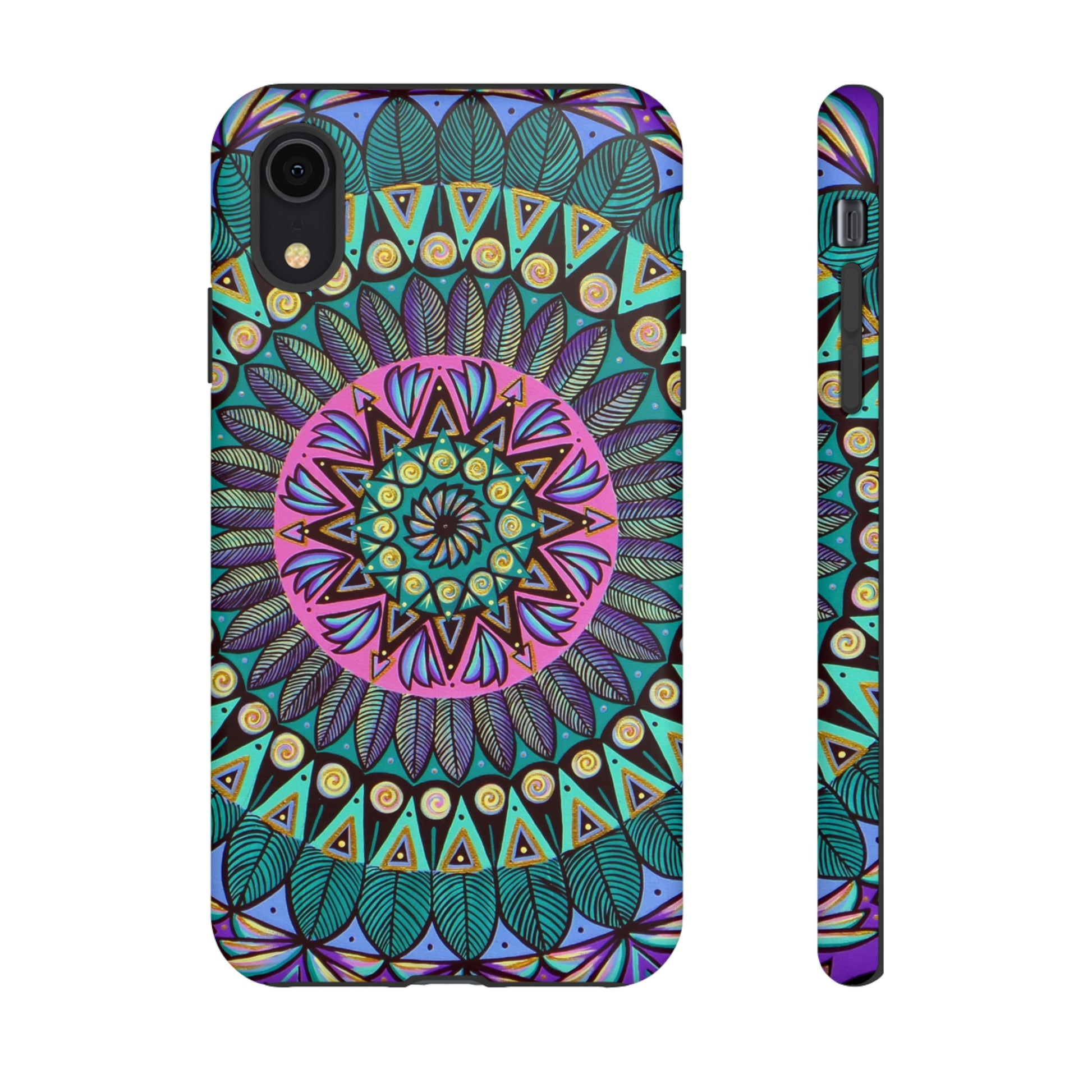 "Mandaladiosa" Art Phone Armor - Blue Flame Array iPhone XR / Matte Phone Case