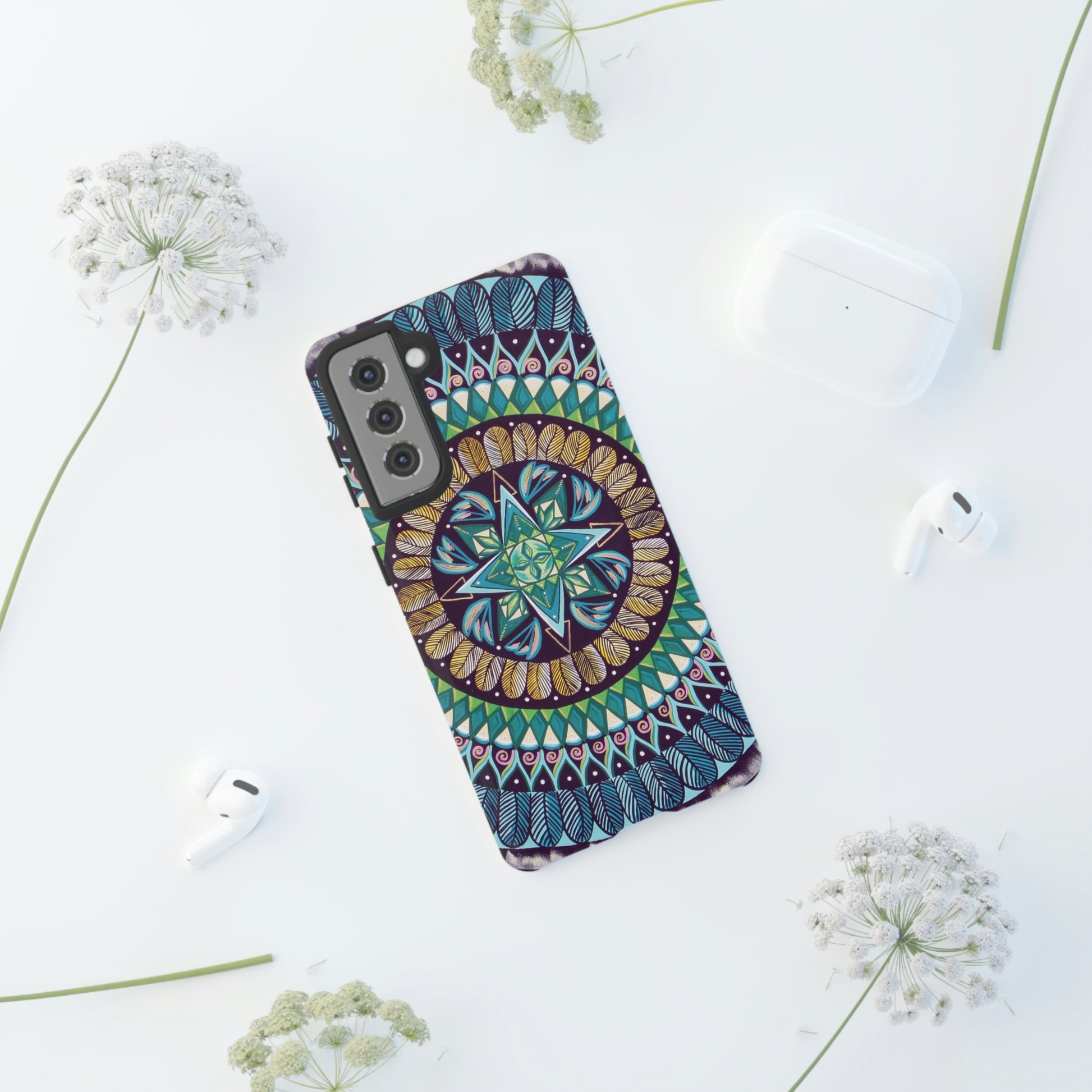 "AquilazurA Kryst'dala" Art Phone Armor - Blue Flame Array Phone Case