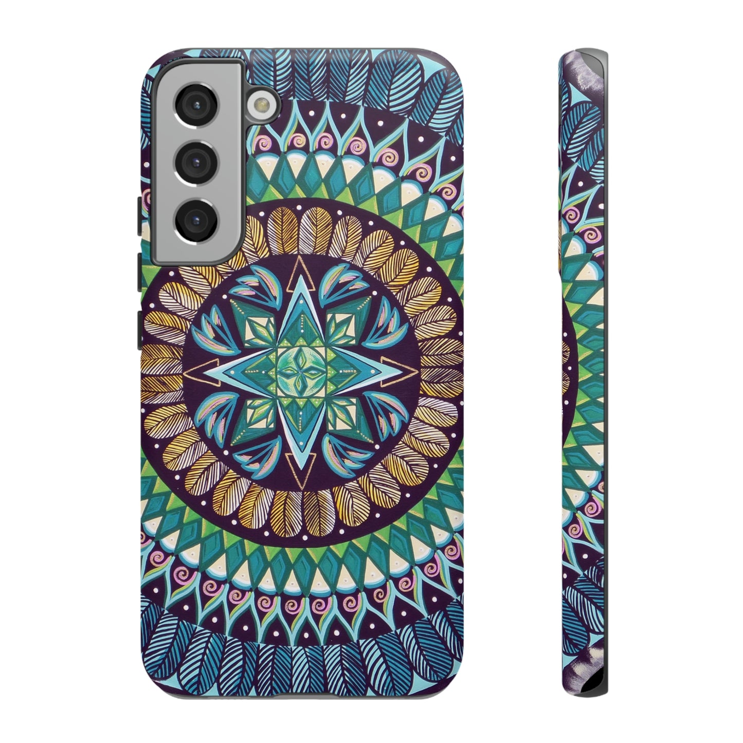 "AquilazurA Kryst'dala" Art Phone Armor - Blue Flame Array Samsung Galaxy S22 Plus / Matte Phone Case