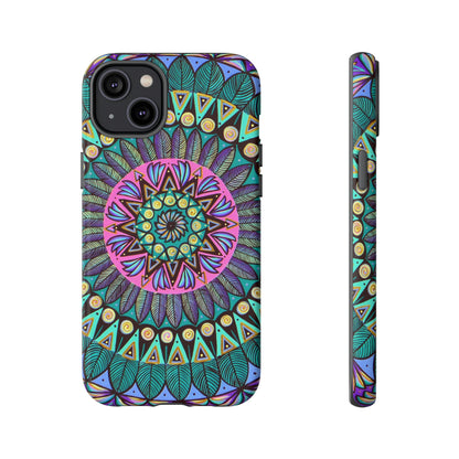 "Mandaladiosa" Art Phone Armor - Blue Flame Array iPhone 14 Plus / Matte Phone Case