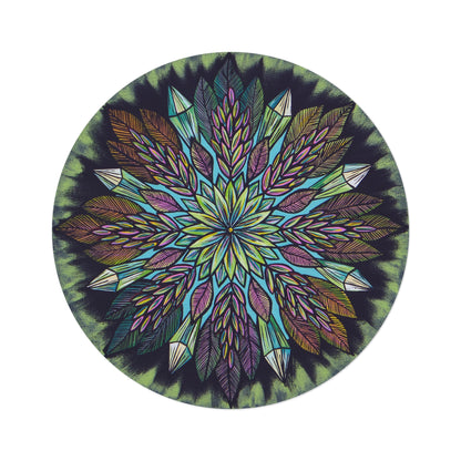 "Krystalhoja" Mandala Rug - Blue Flame Array Home Decor